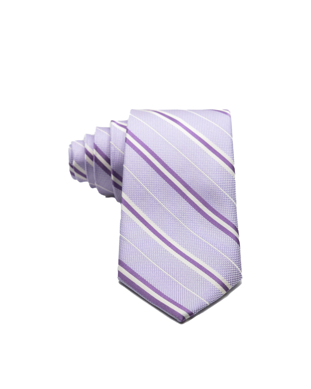 Tie - in lilac silk with stripes