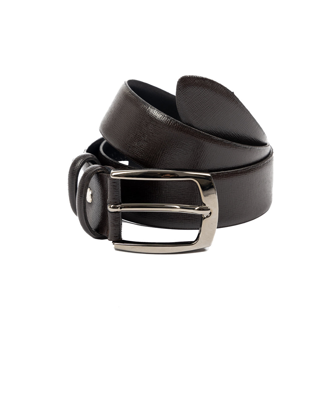 Capalbio - dark brown saffiano leather belt