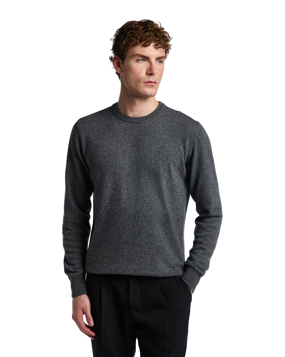 Dustin anthracite cashmere blend crew-neck sweater