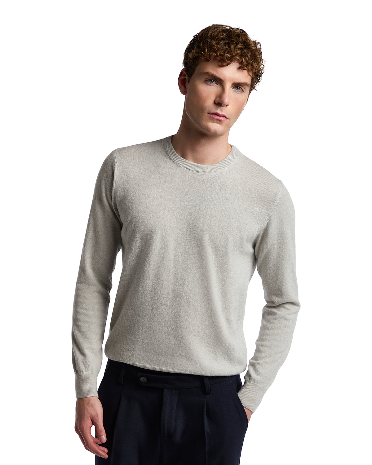 Dustin Grey Cashmere Blend Crew Neck Jumper