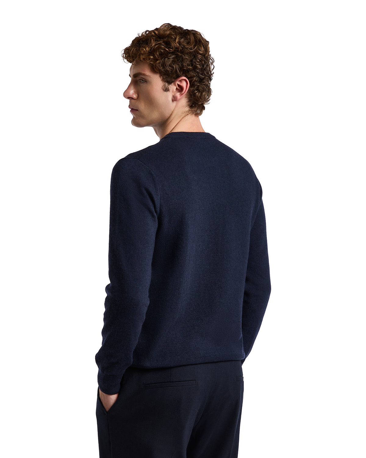 Dustin Crewneck in Blue Cashmere Blend