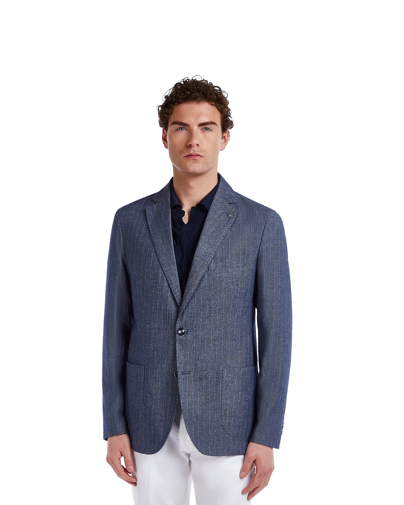 Vernazza blue pinstripe jacket
