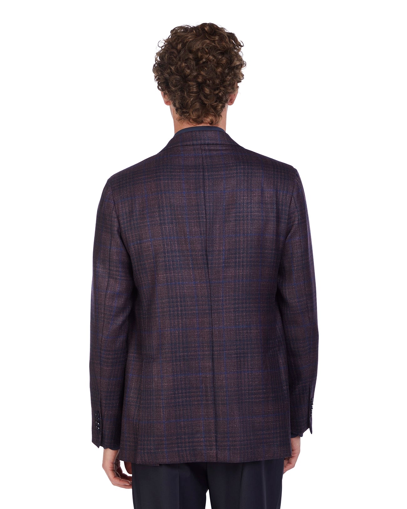 Giacca Summer time Loro Piana in tweed prugna