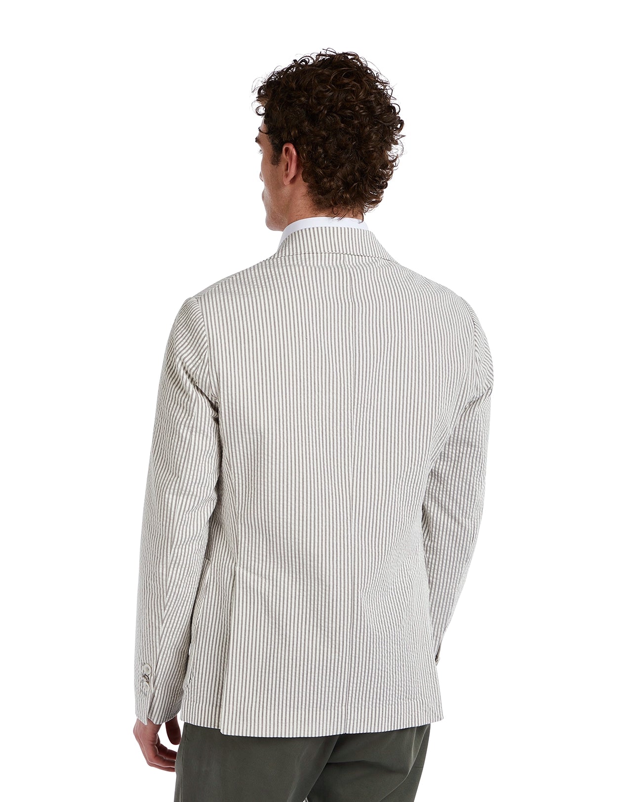 Embossed striped beige Norcia jacket