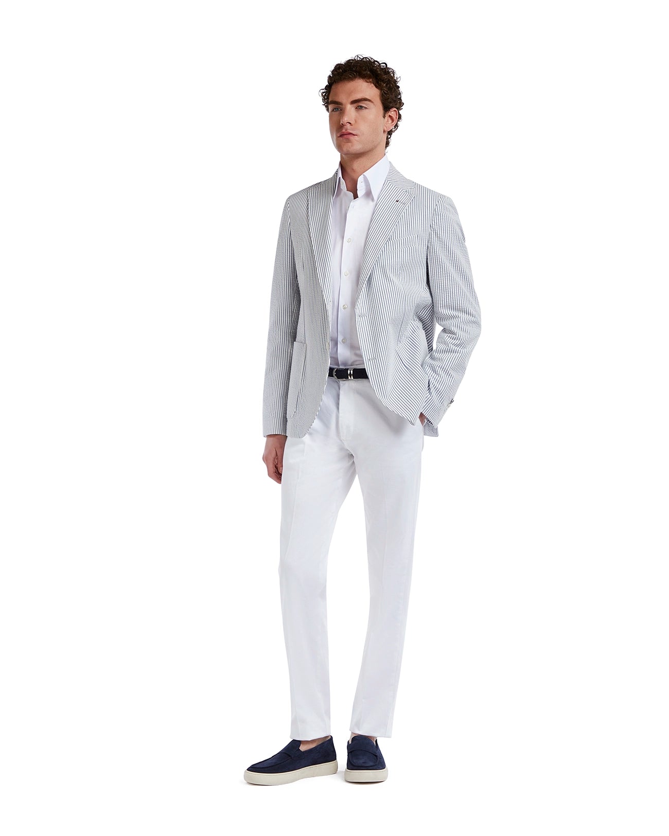 Chaqueta Norcia gofrada a rayas azules