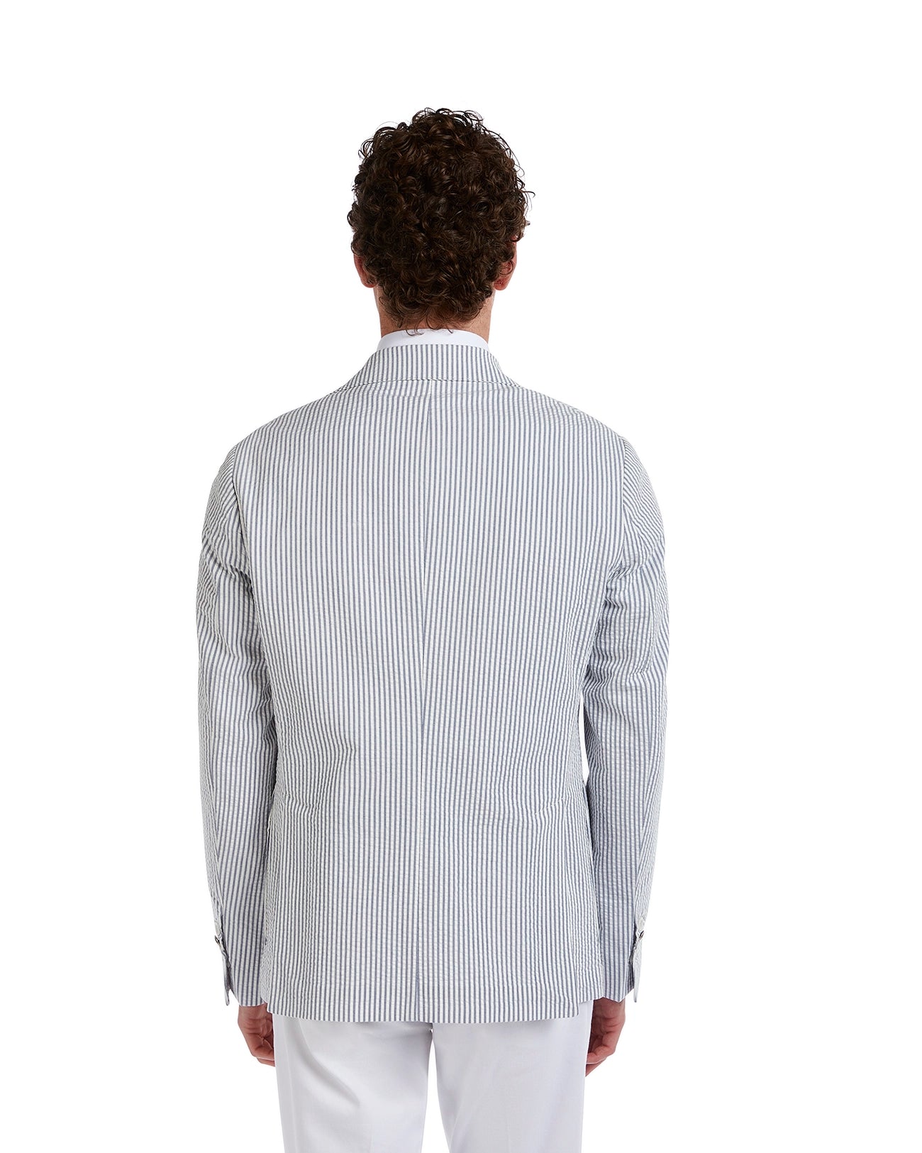 Norcia embossed blue striped jacket