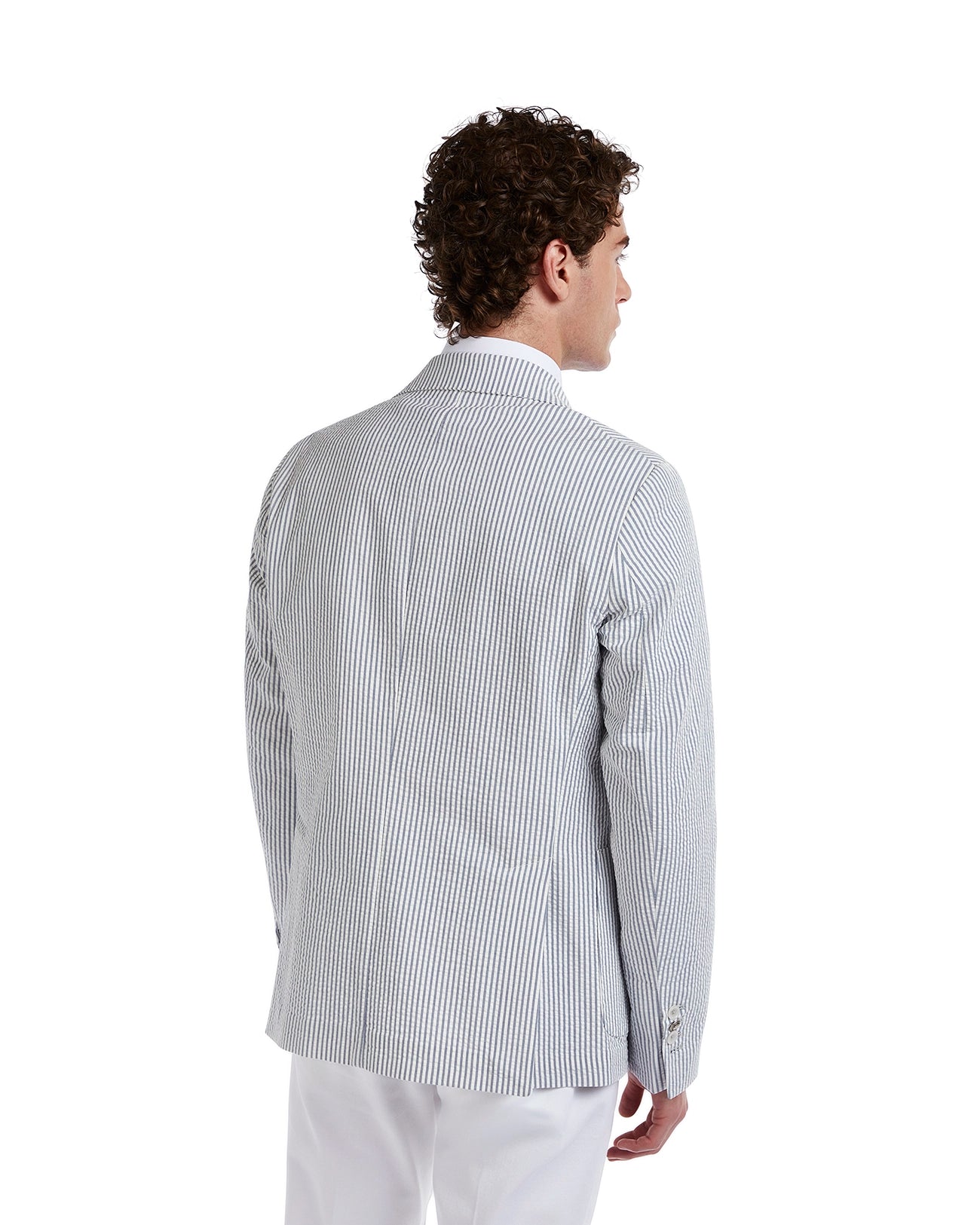 Norcia embossed blue striped jacket