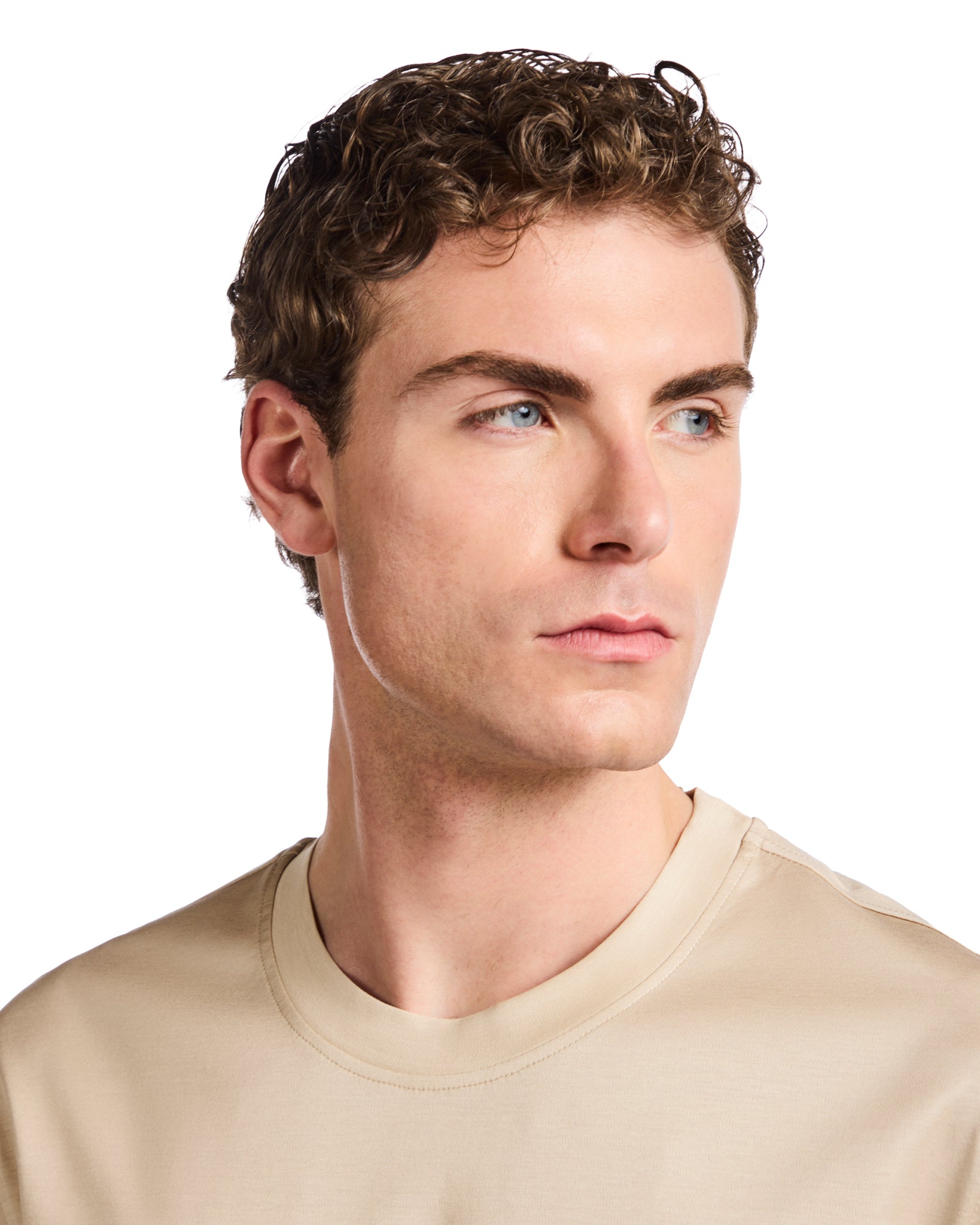 Hoorn T-shirt in beige lisle thread