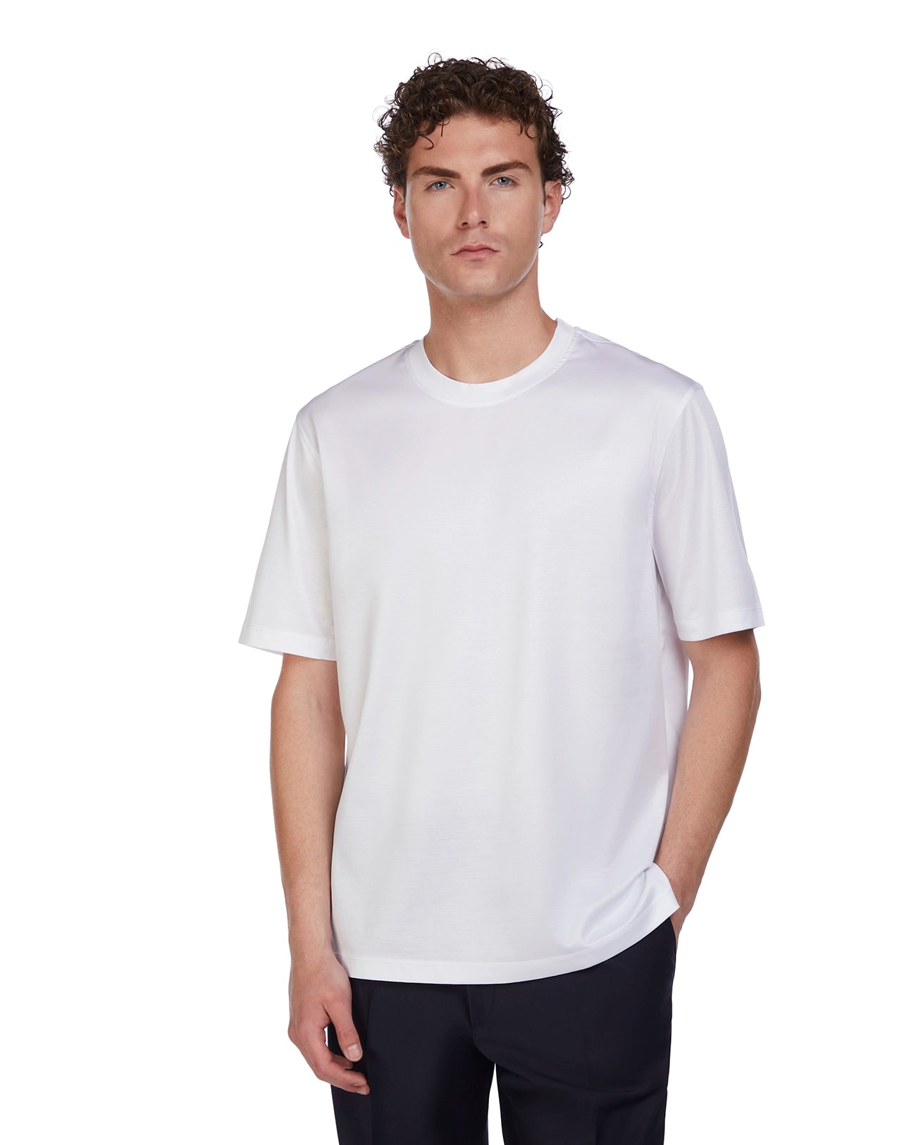 Hoorn T-shirt in white lisle thread