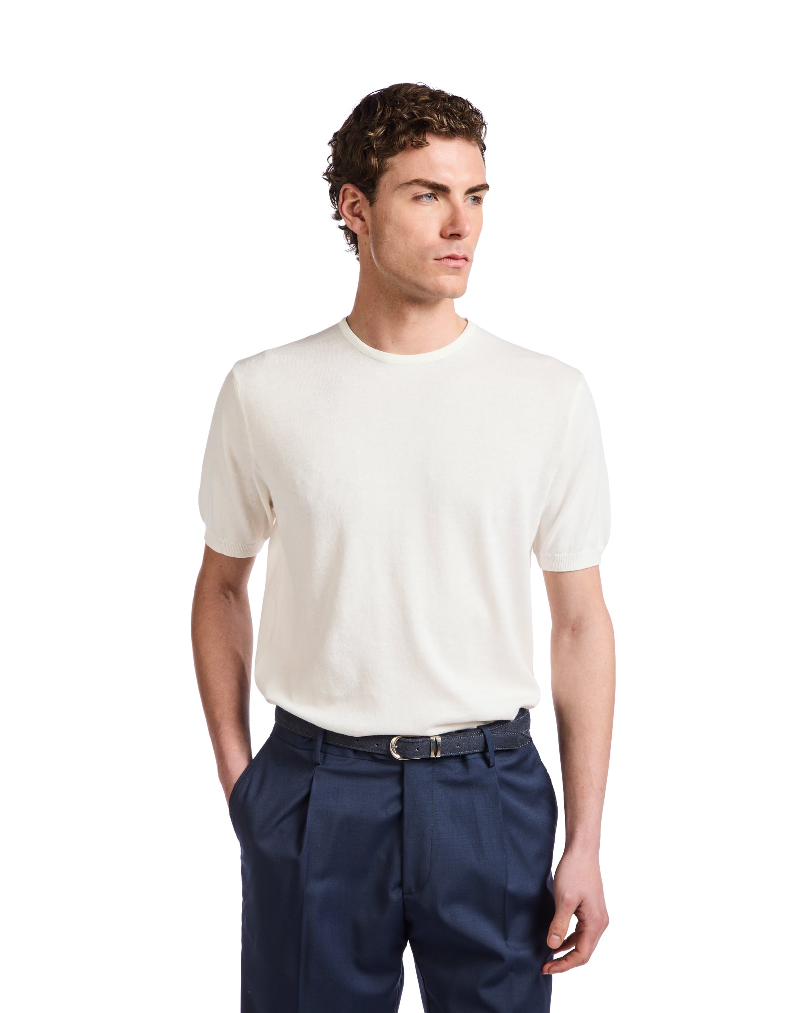 Camiseta Jannik de punto color crema
