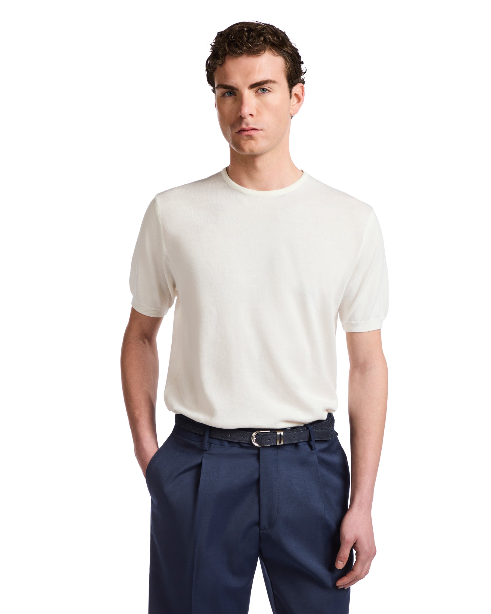 Jannik cream knitted t-shirt