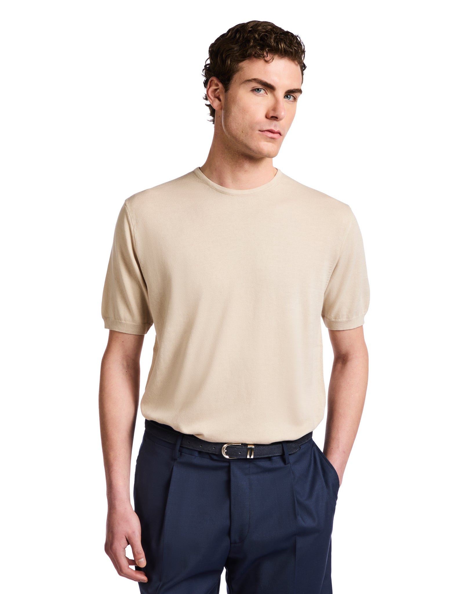 T-shirt Jannik in maglia beige