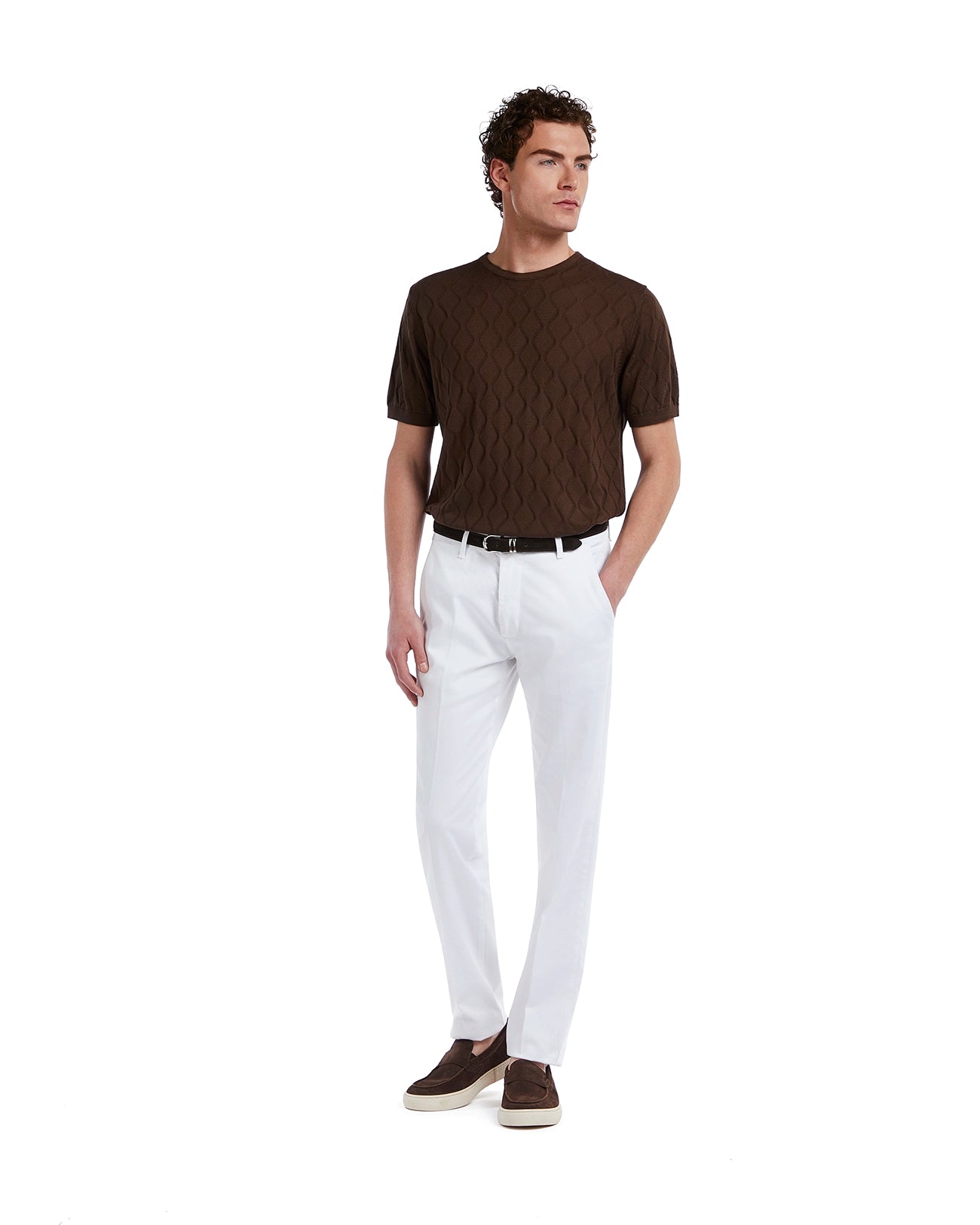 T-shirt Bjorn a onde in maglia moro