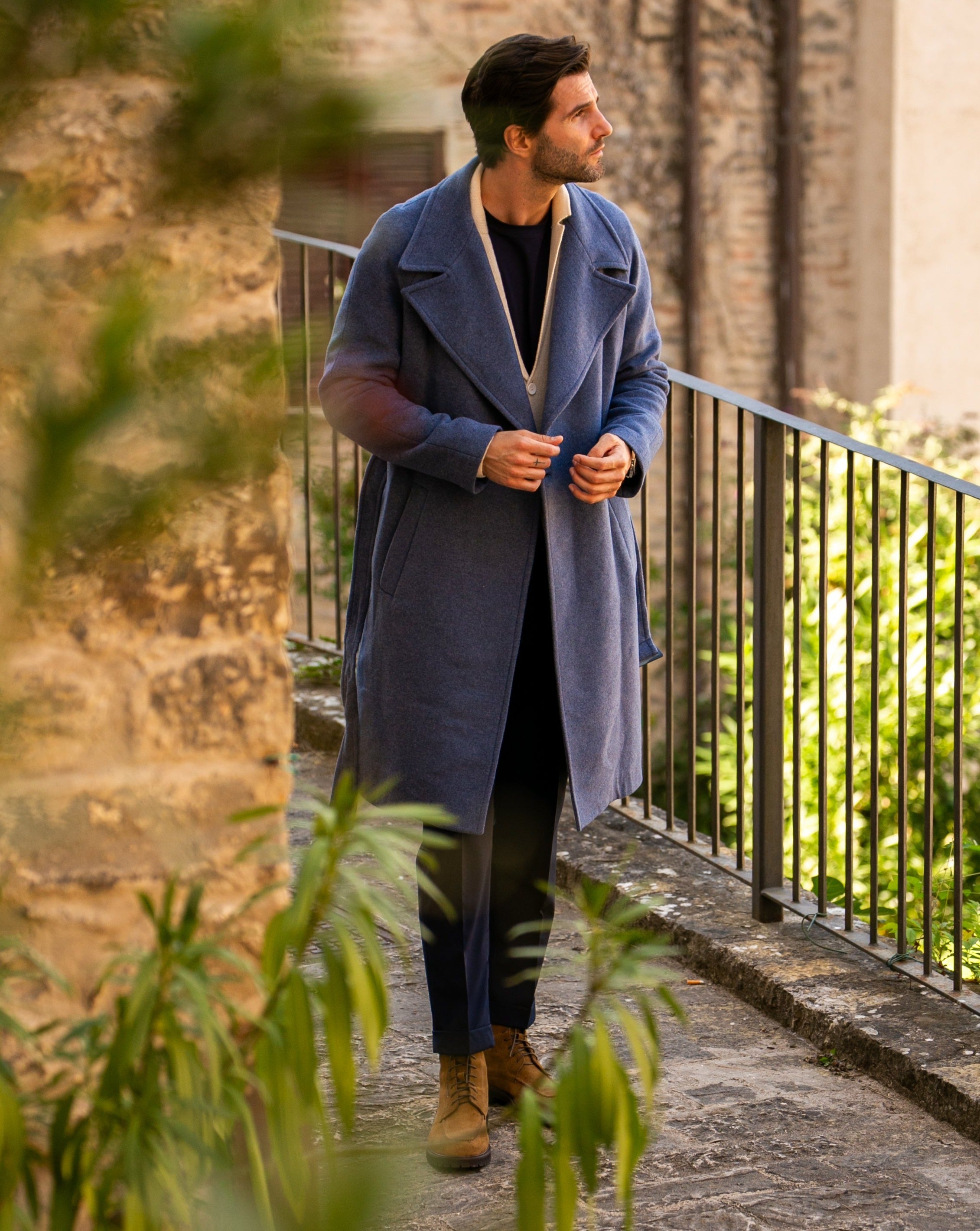 Claude denim dressing gown coat