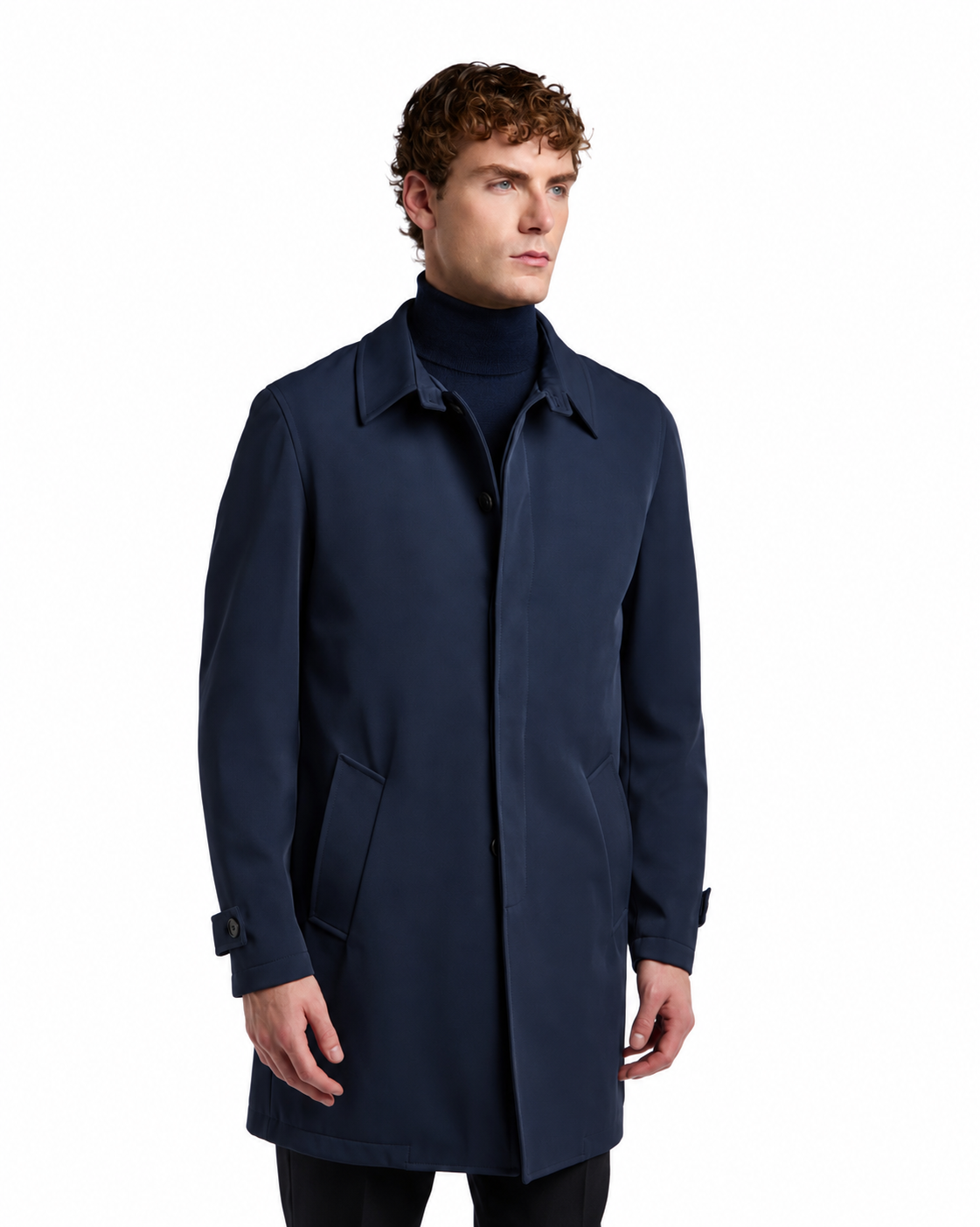 Tyler Technical Quilted Trench Coat in Blue