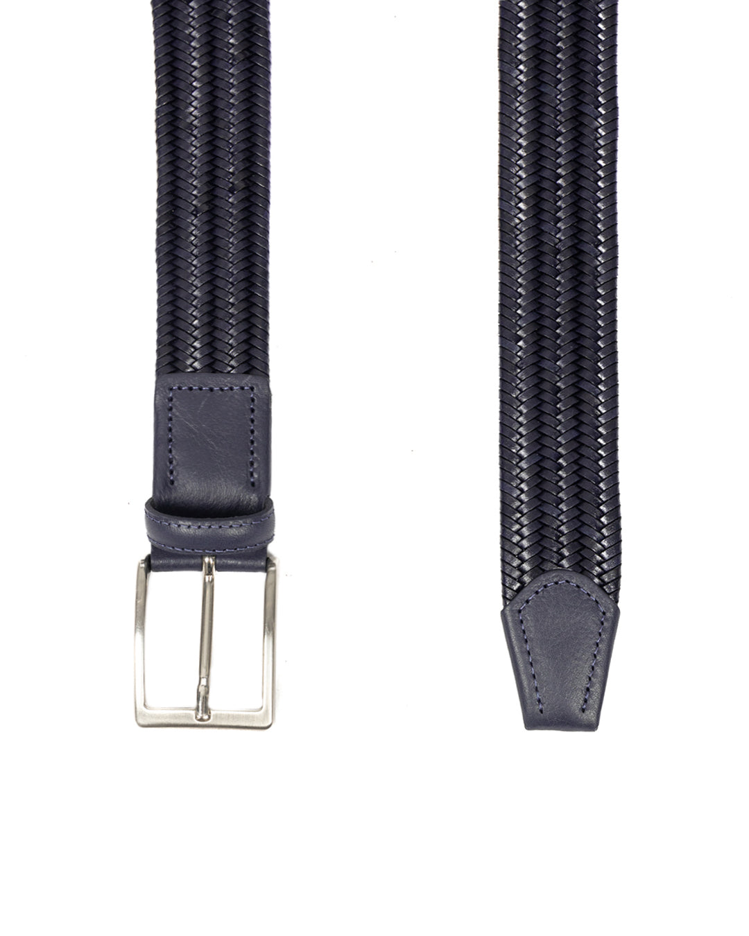 Montalcino - blue narrow weave leather belt