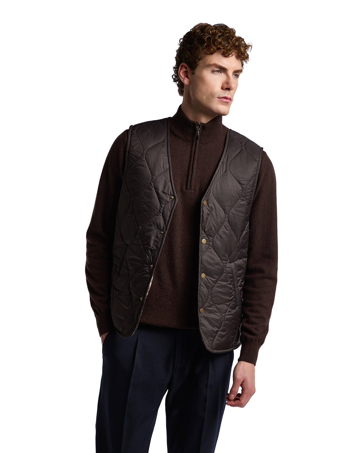 New Castle dark brown vest