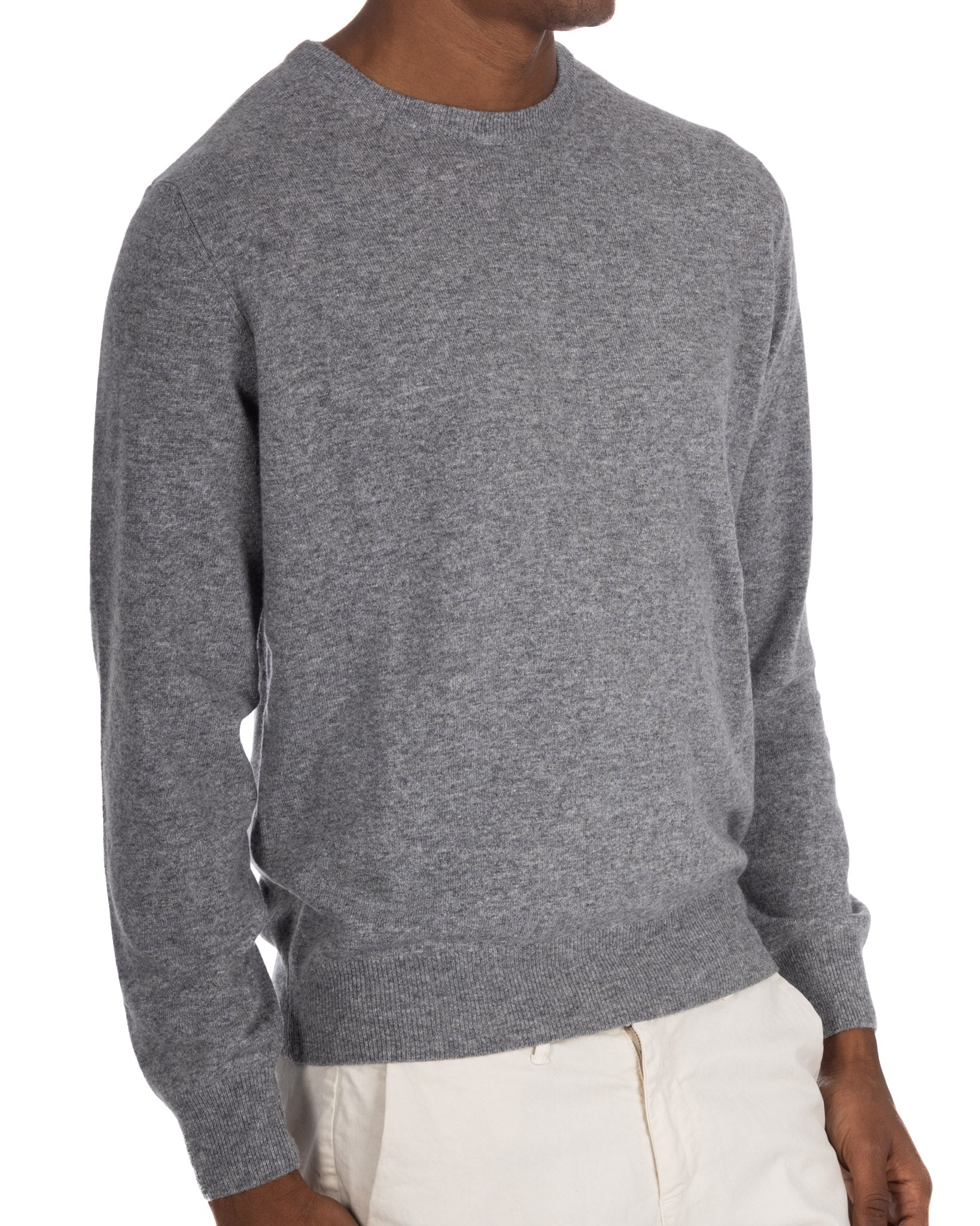 Dustin - gray cashmere blend crew neck sweater