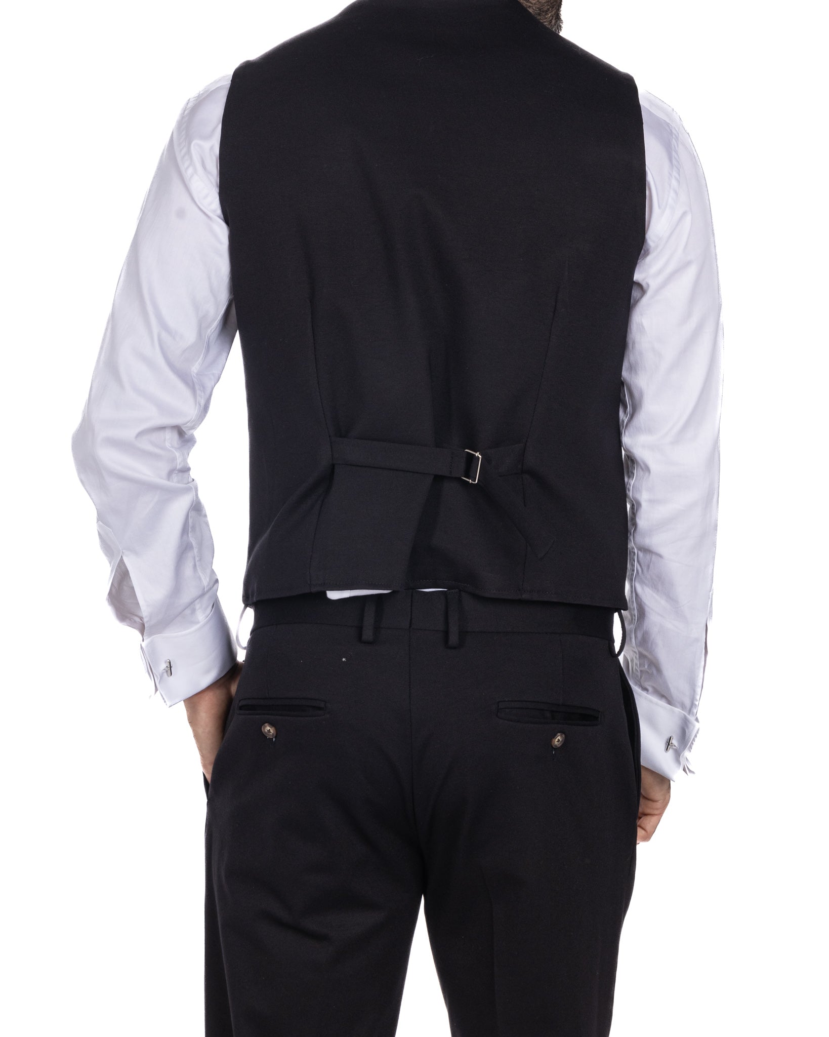 Mustang - single-breasted waistcoat in black milano stitch