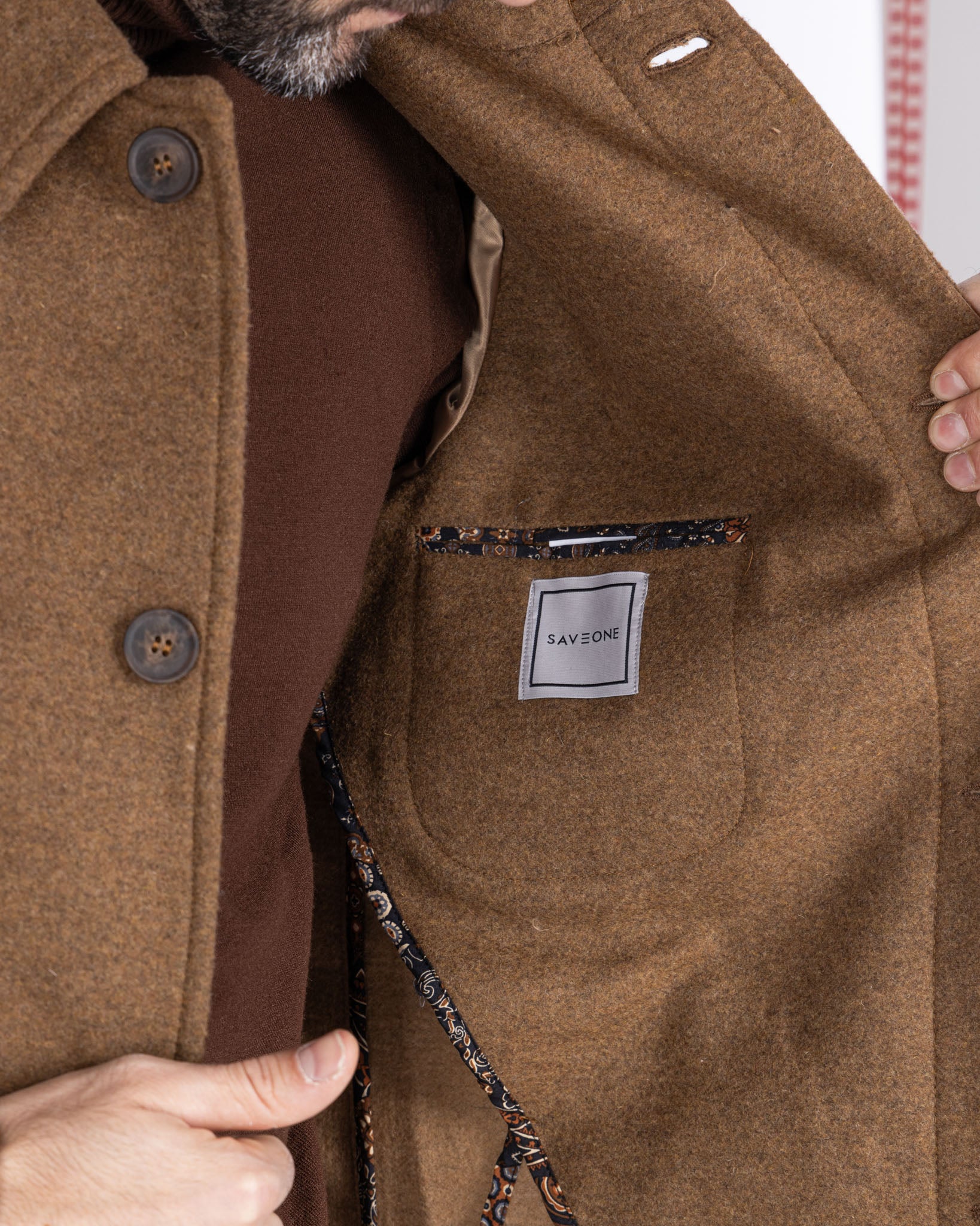 Jean - manteau beige à simple boutonnage