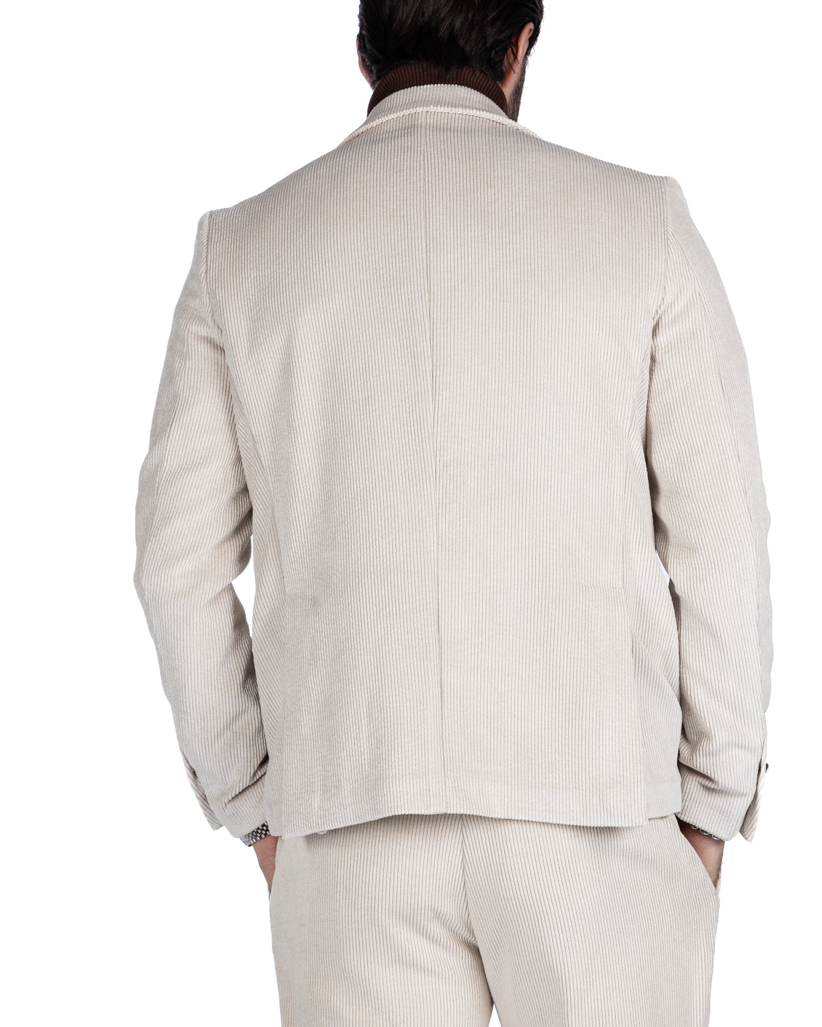 Mads - two-button cream velvet jacket