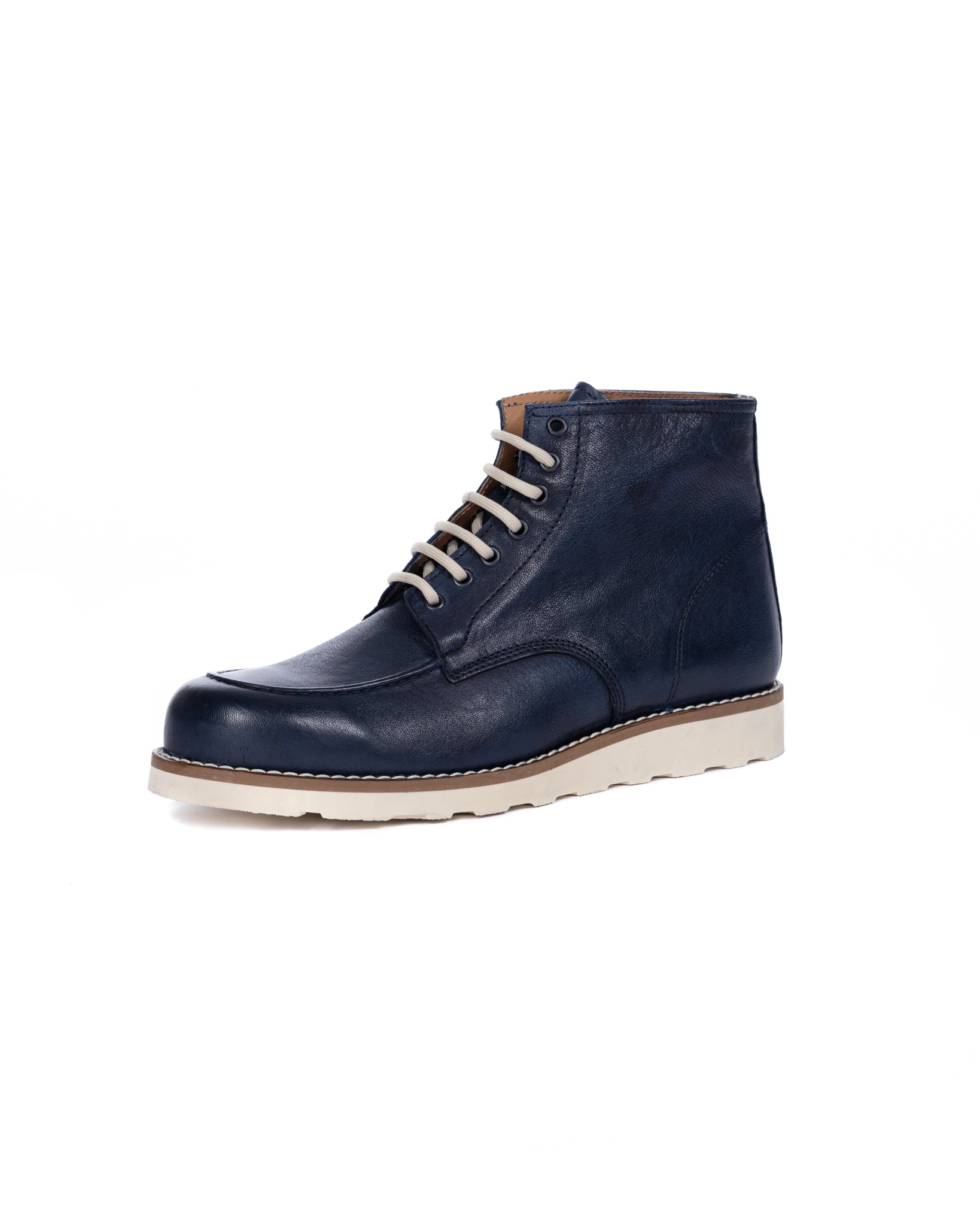 Moon - botte en cuir bleu