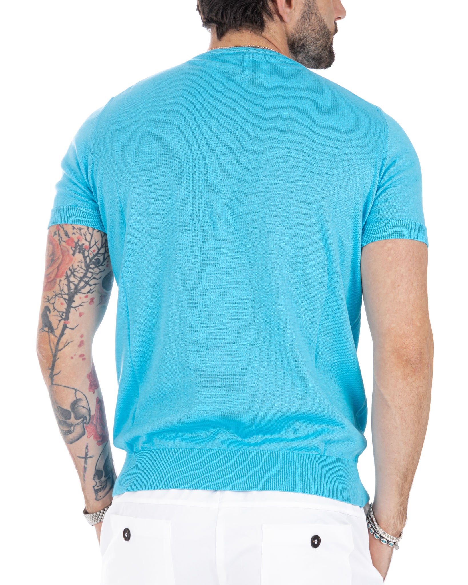 Jannik - t-shirt in maglia turchese