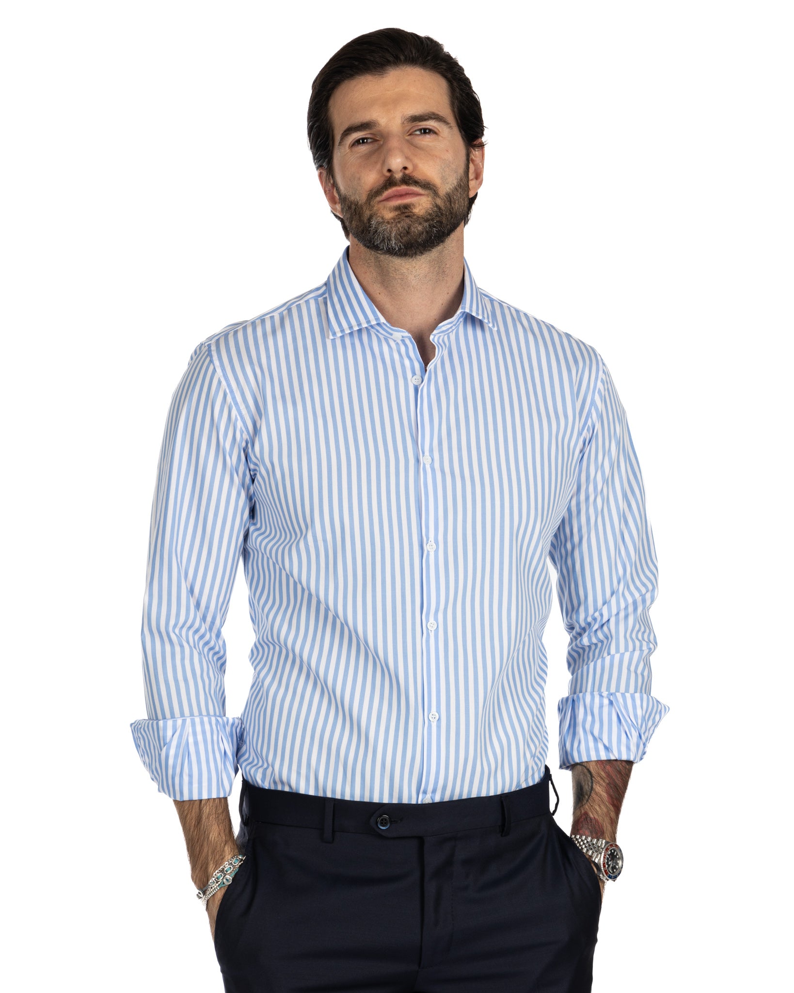 Chemise - slim fit blue stripes