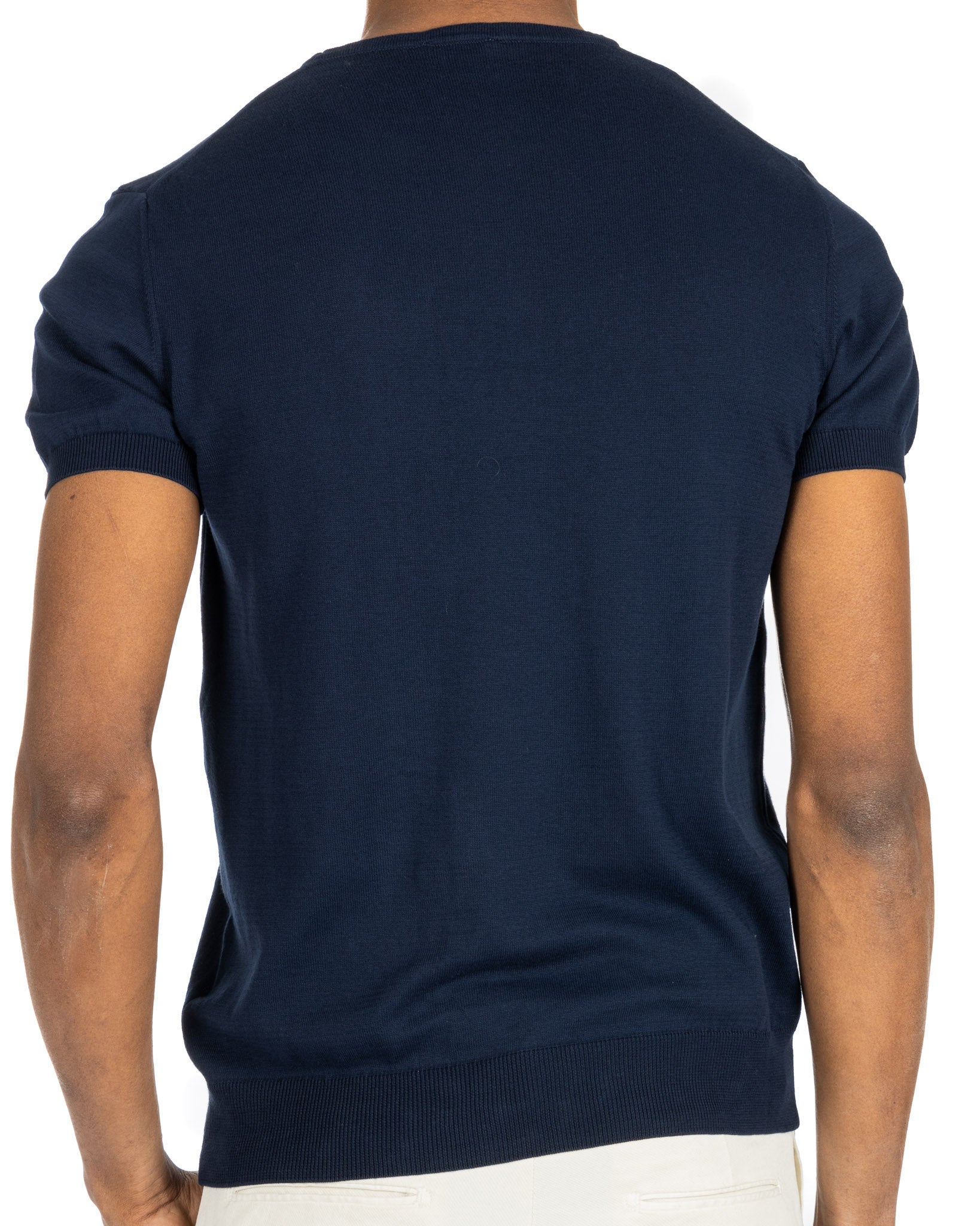 Jannik - t-shirt en maille bleu
