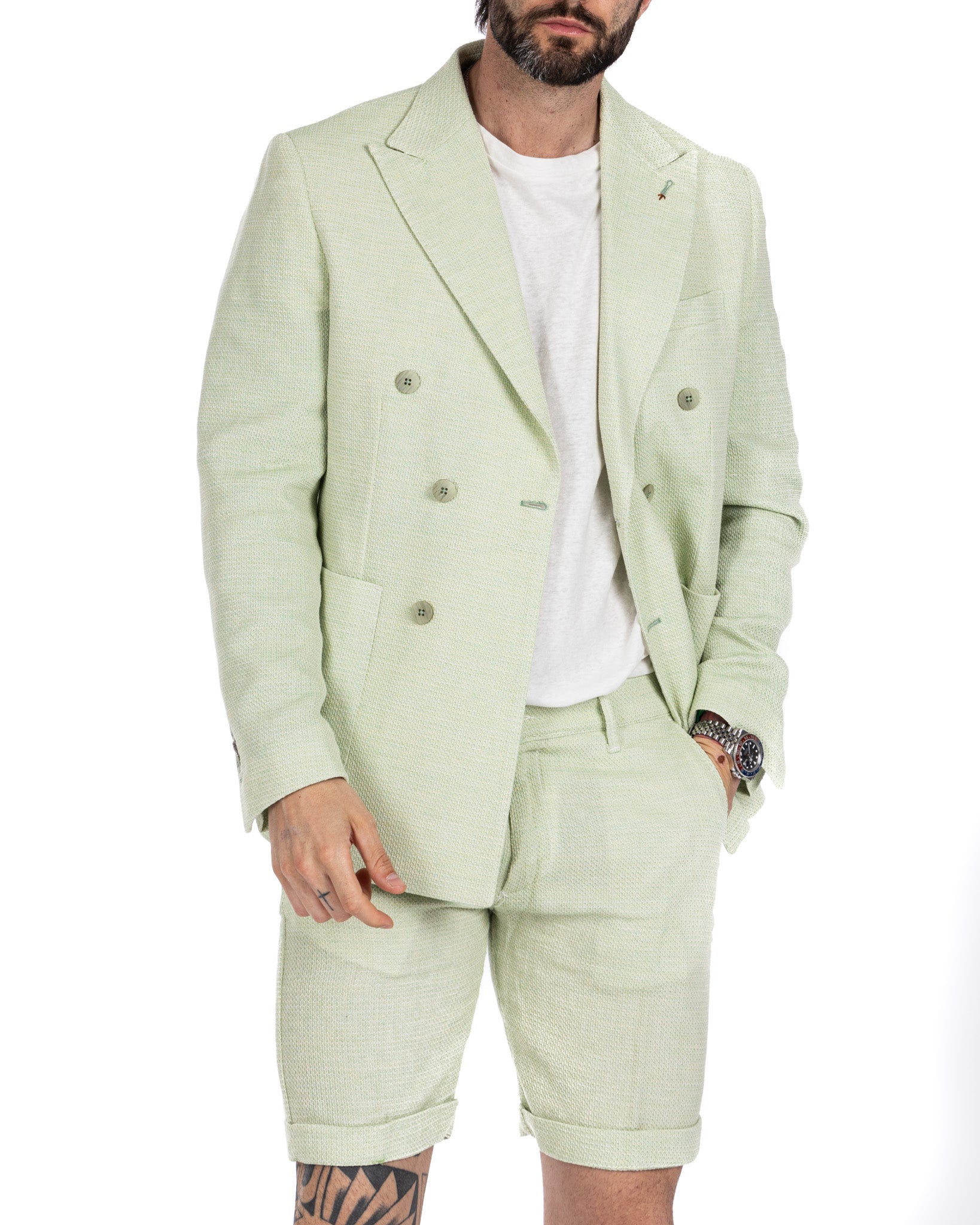 Leuca - green double-breasted jacket