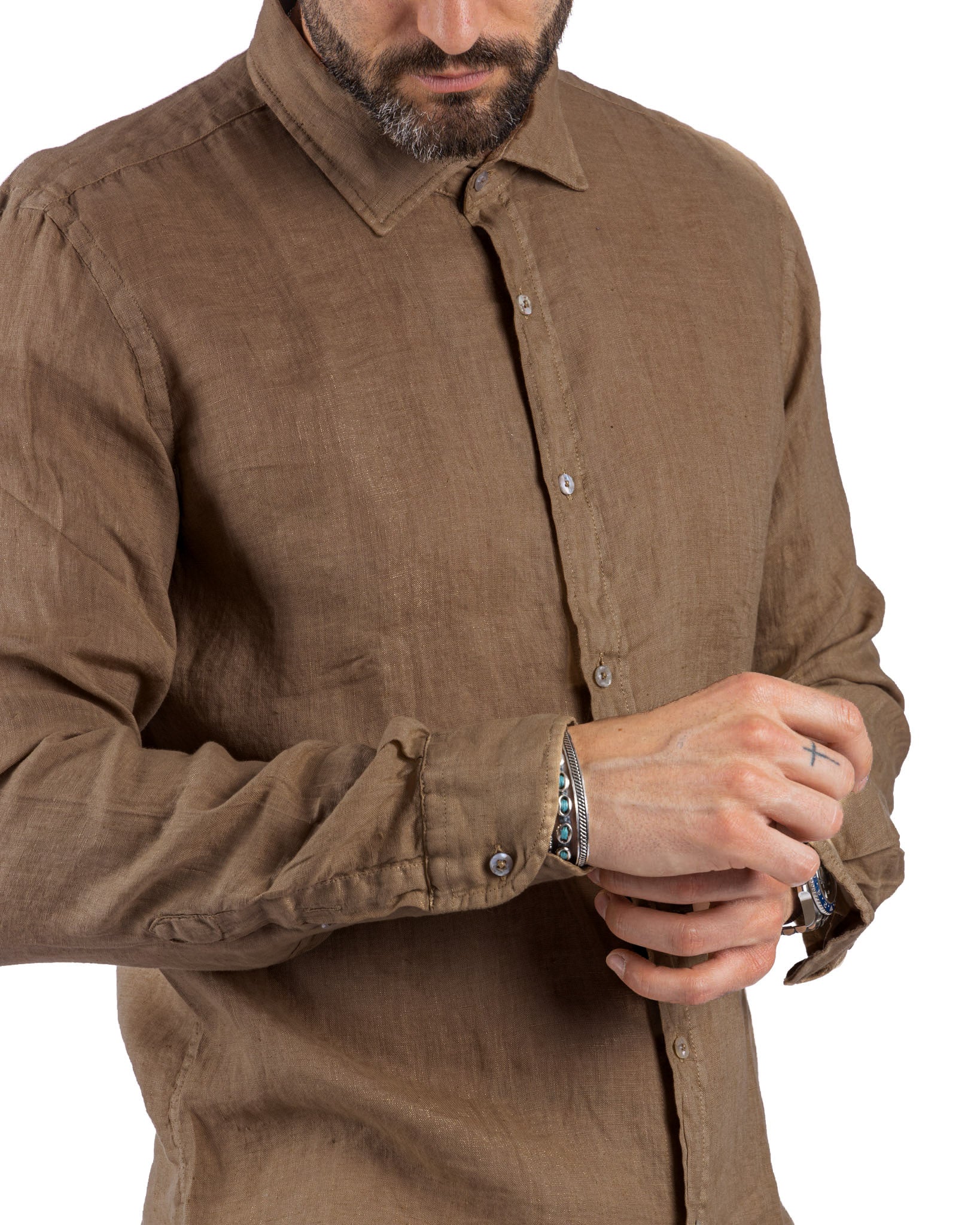 Montecarlo - camel pure linen shirt