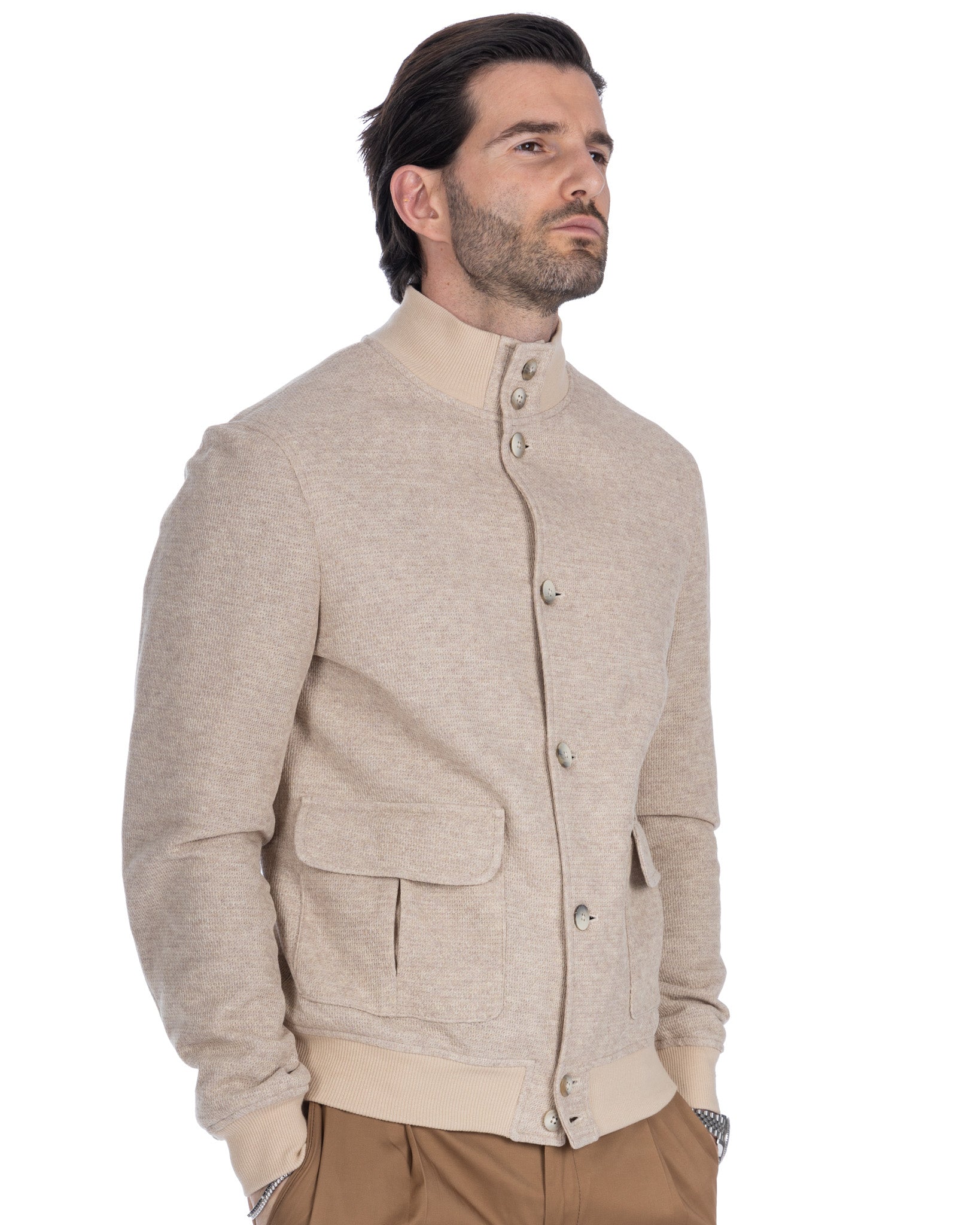 Trieste - bomber beige in cotone