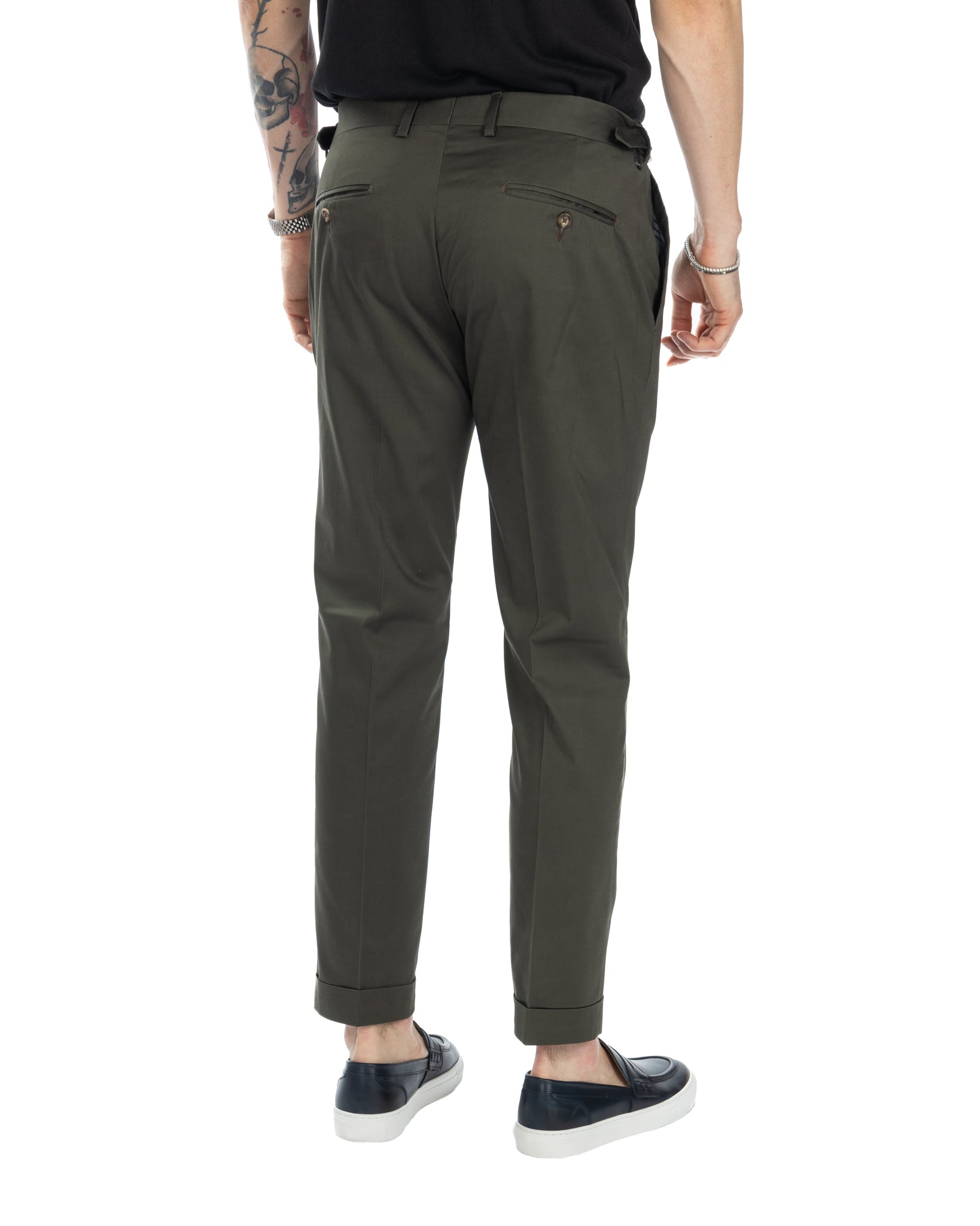 James - high waisted military trousers with buckles