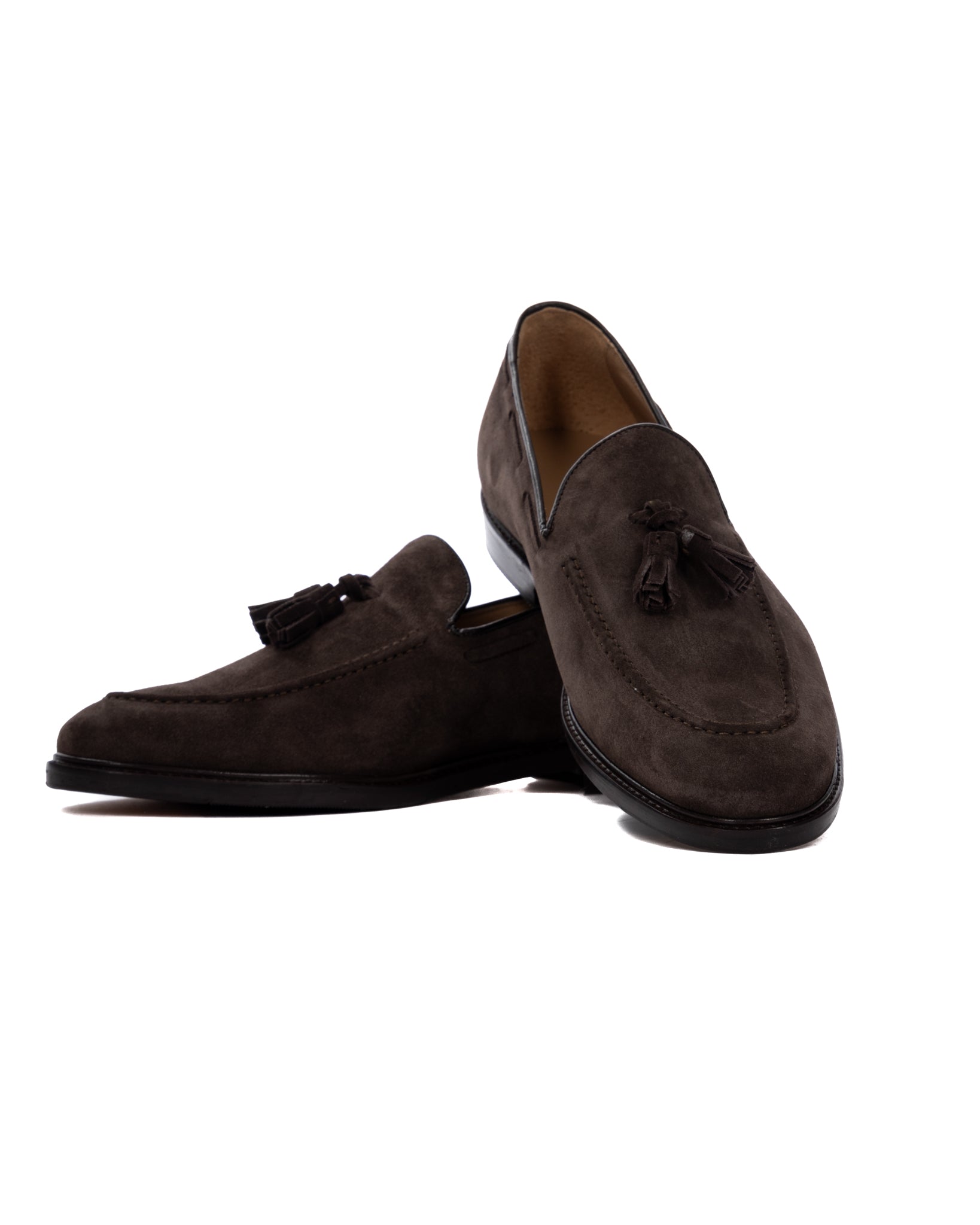 Caspar - mocassin en daim marron foncé