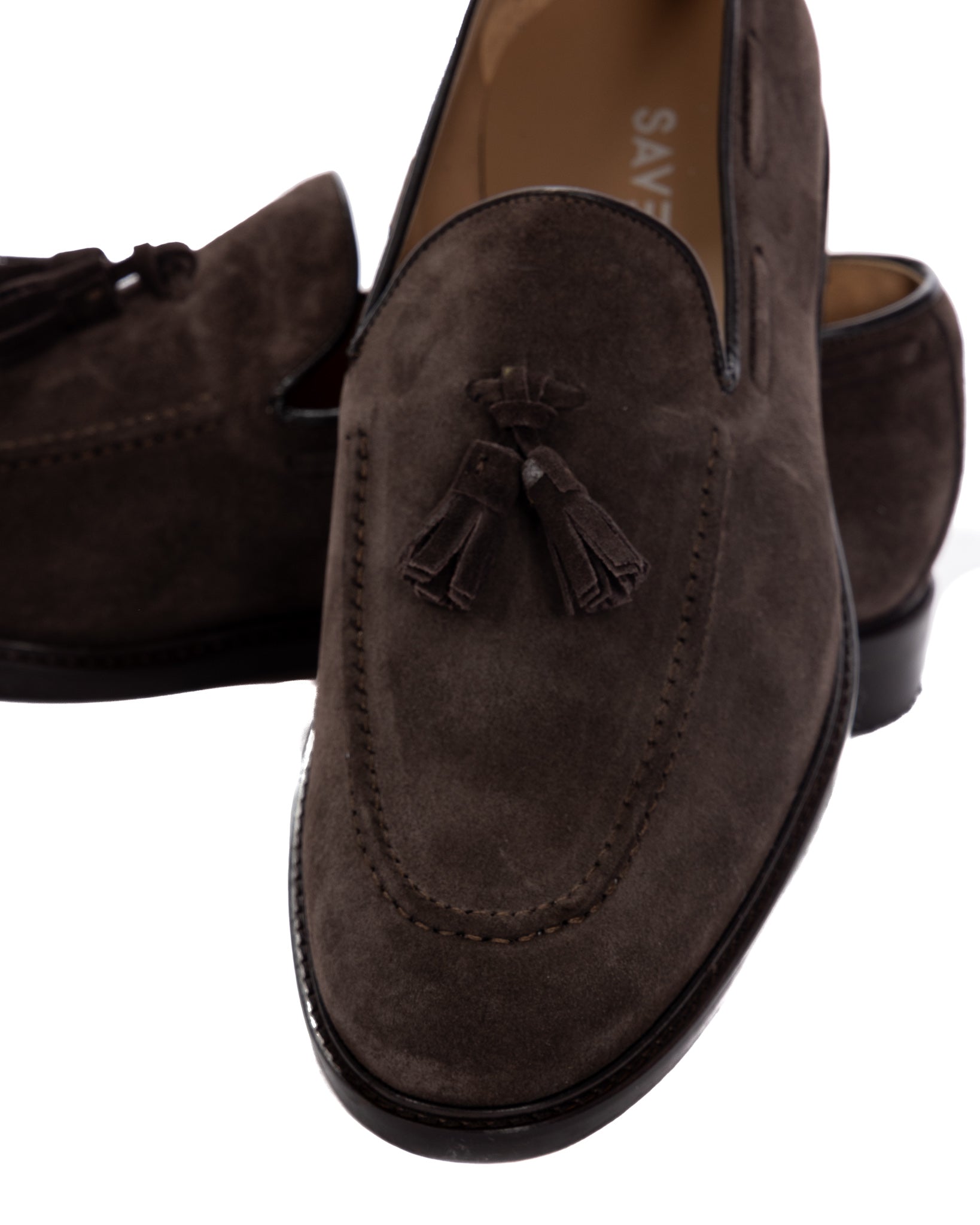 Caspar - mocassin en daim marron foncé