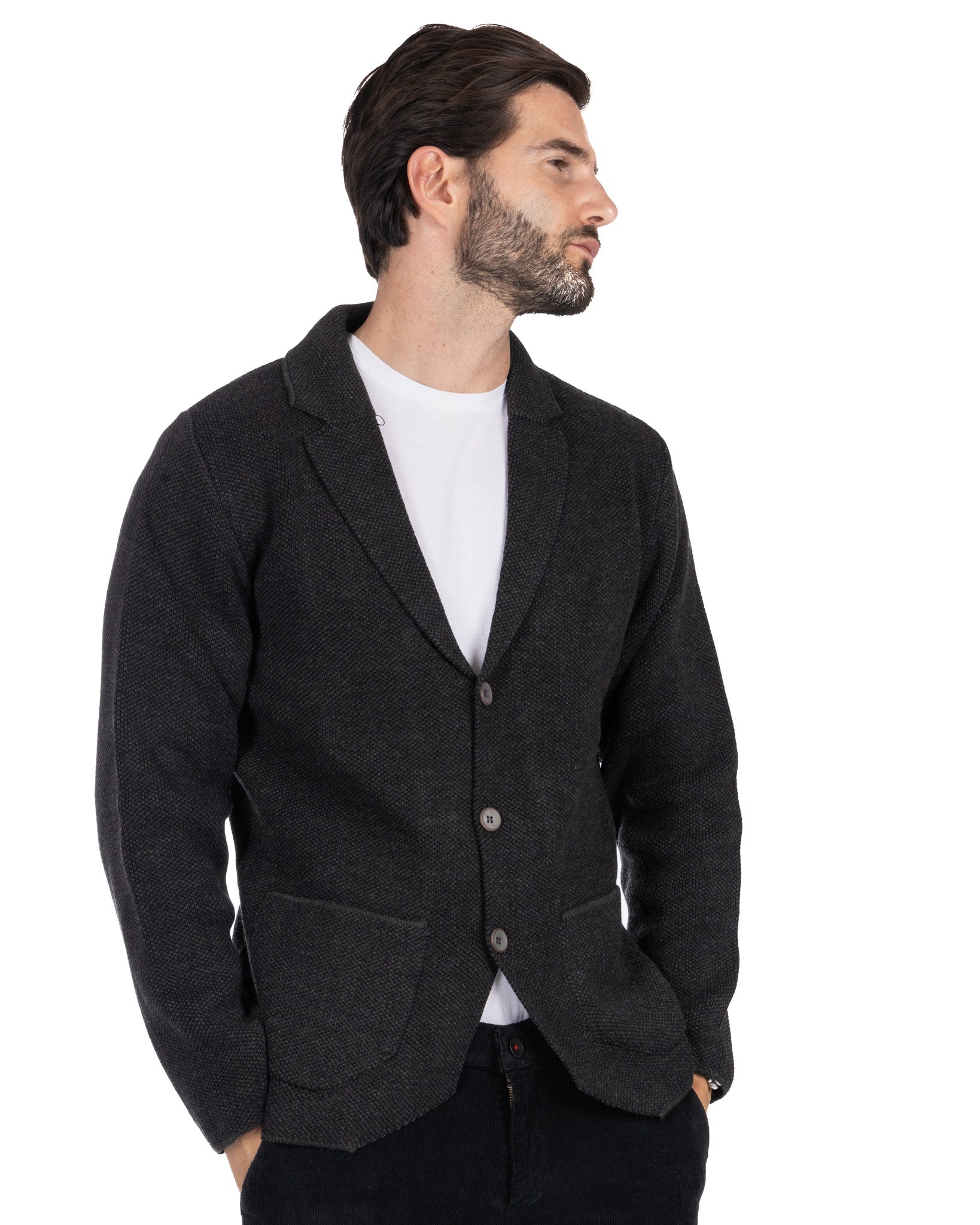 Laurent - cardigan gris en maille