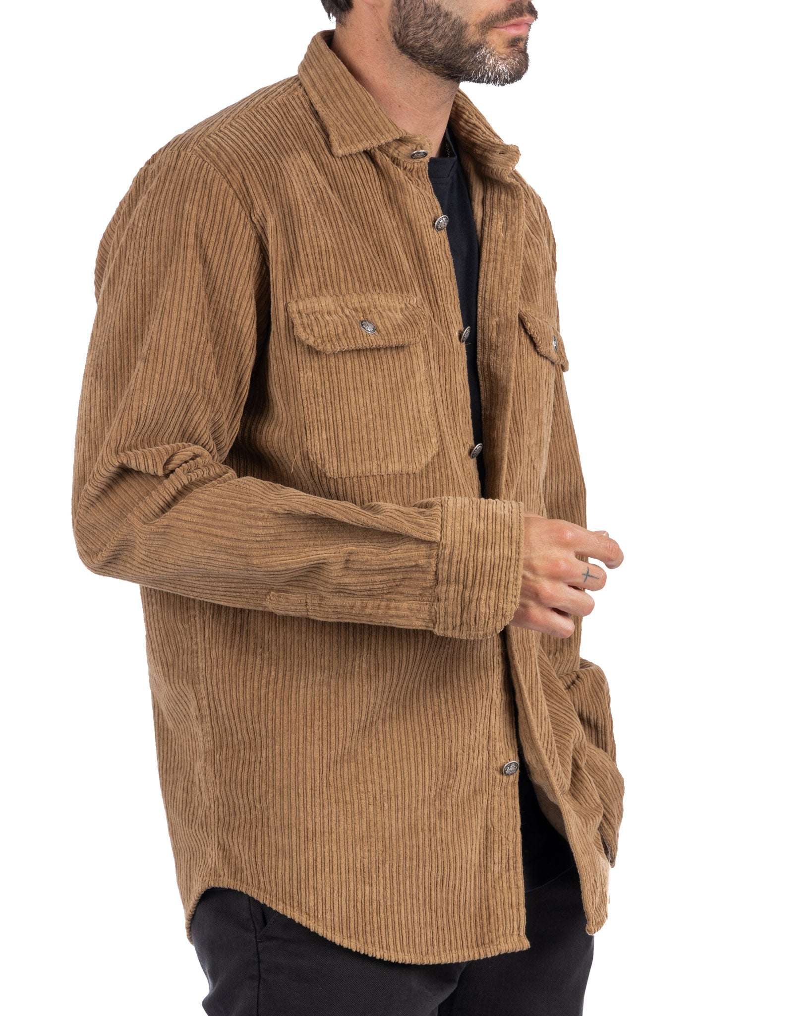 Atlantis - chemise en velours camel