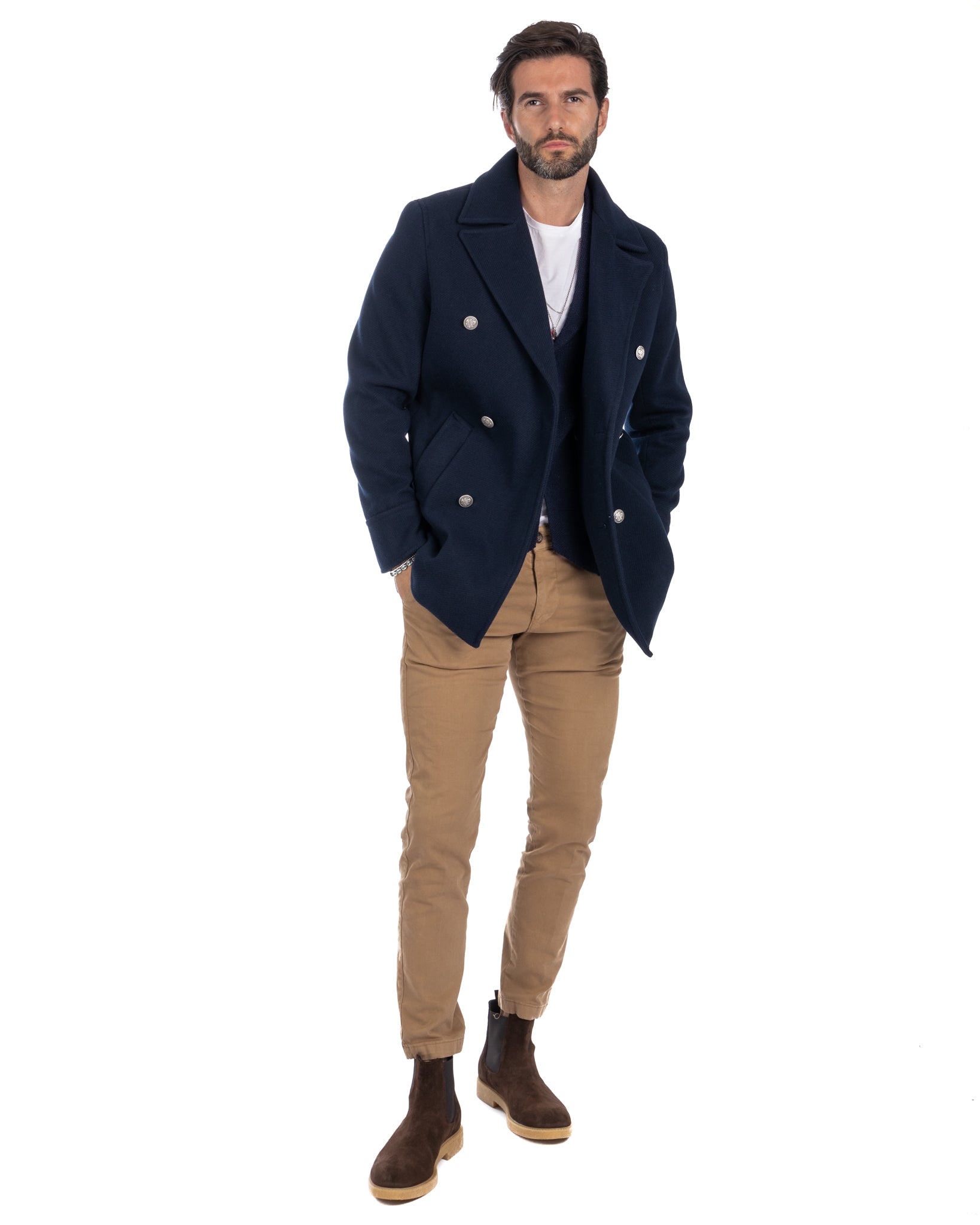 David - manteau 3/4 bleu