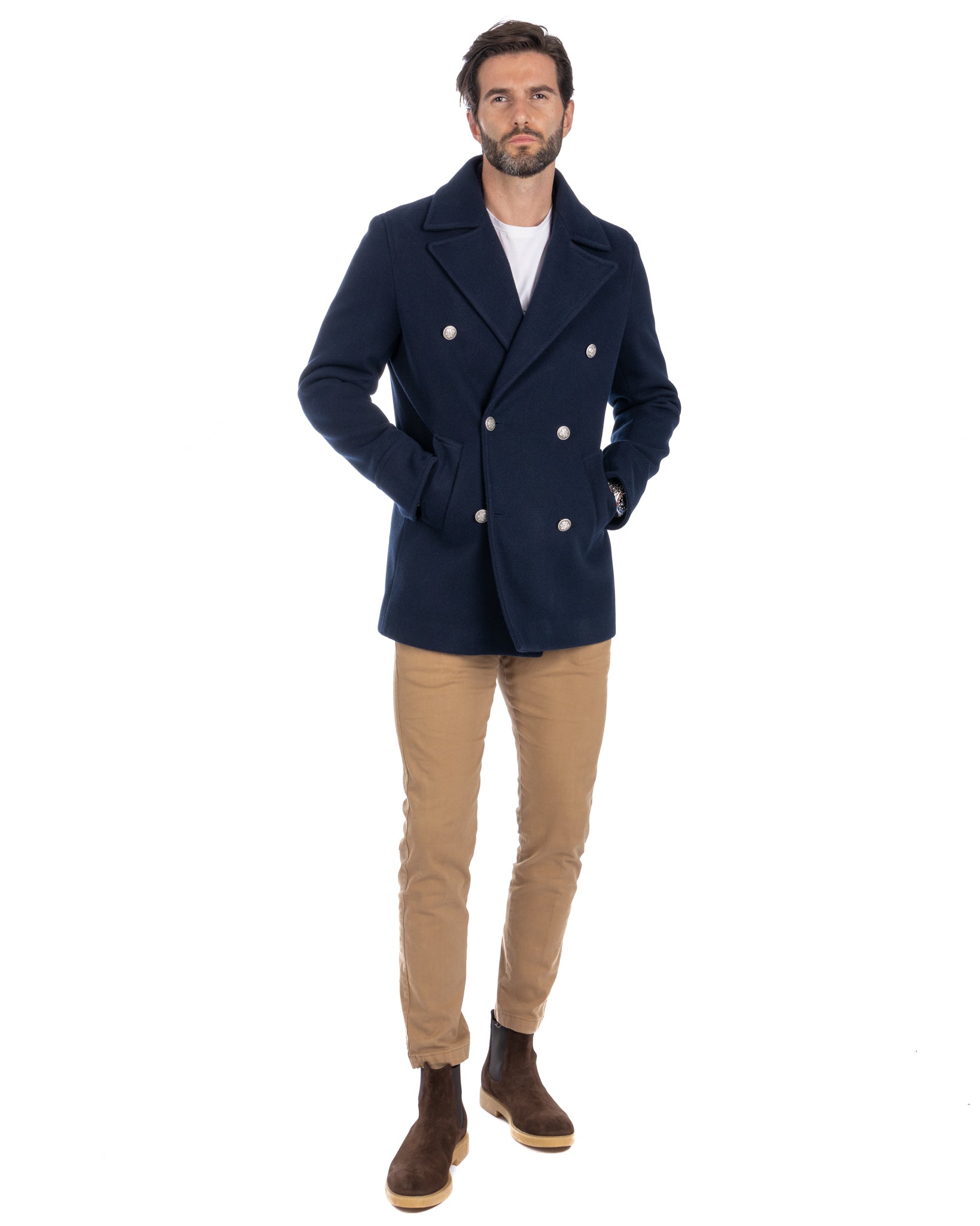 David - manteau 3/4 bleu