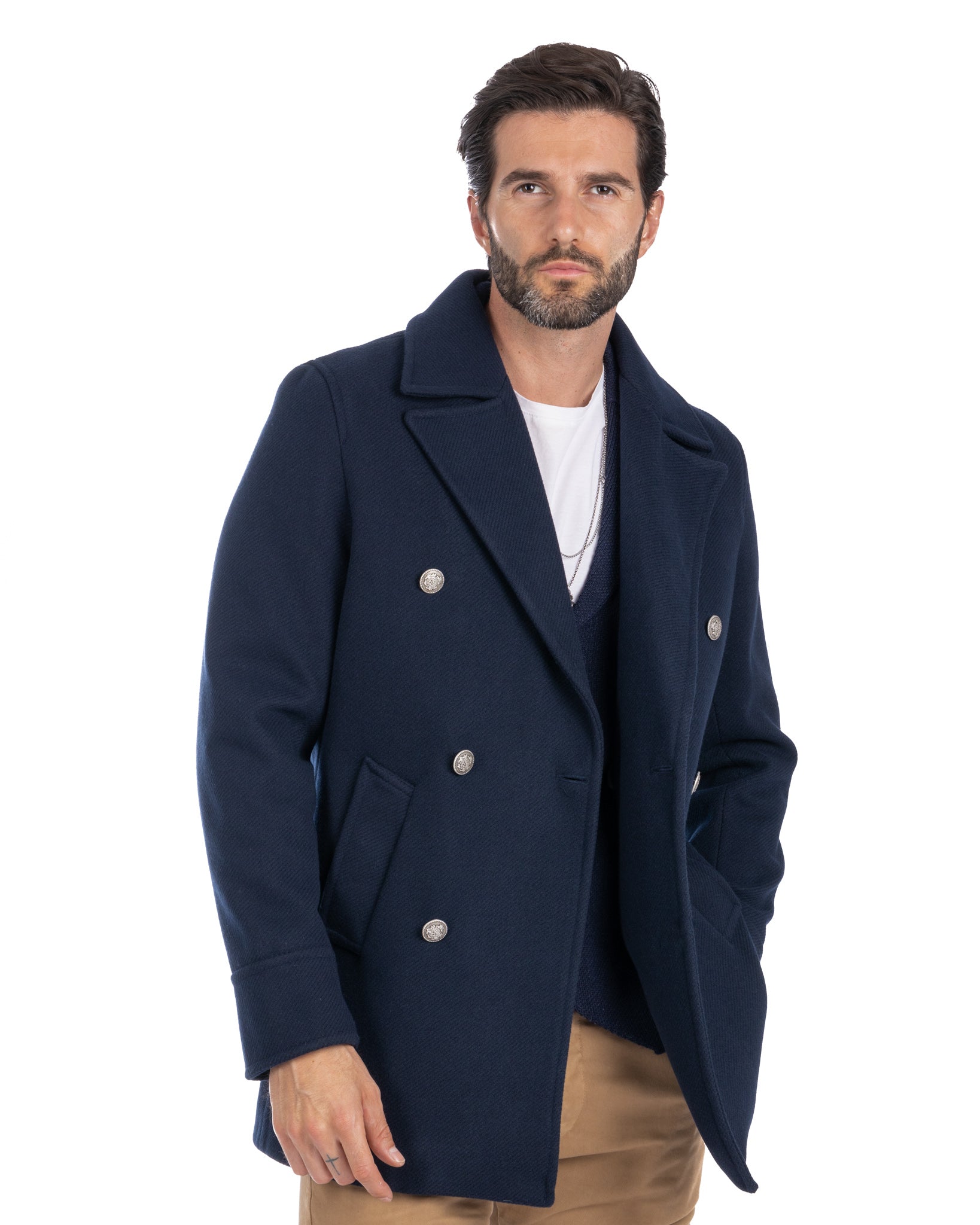 David - manteau 3/4 bleu