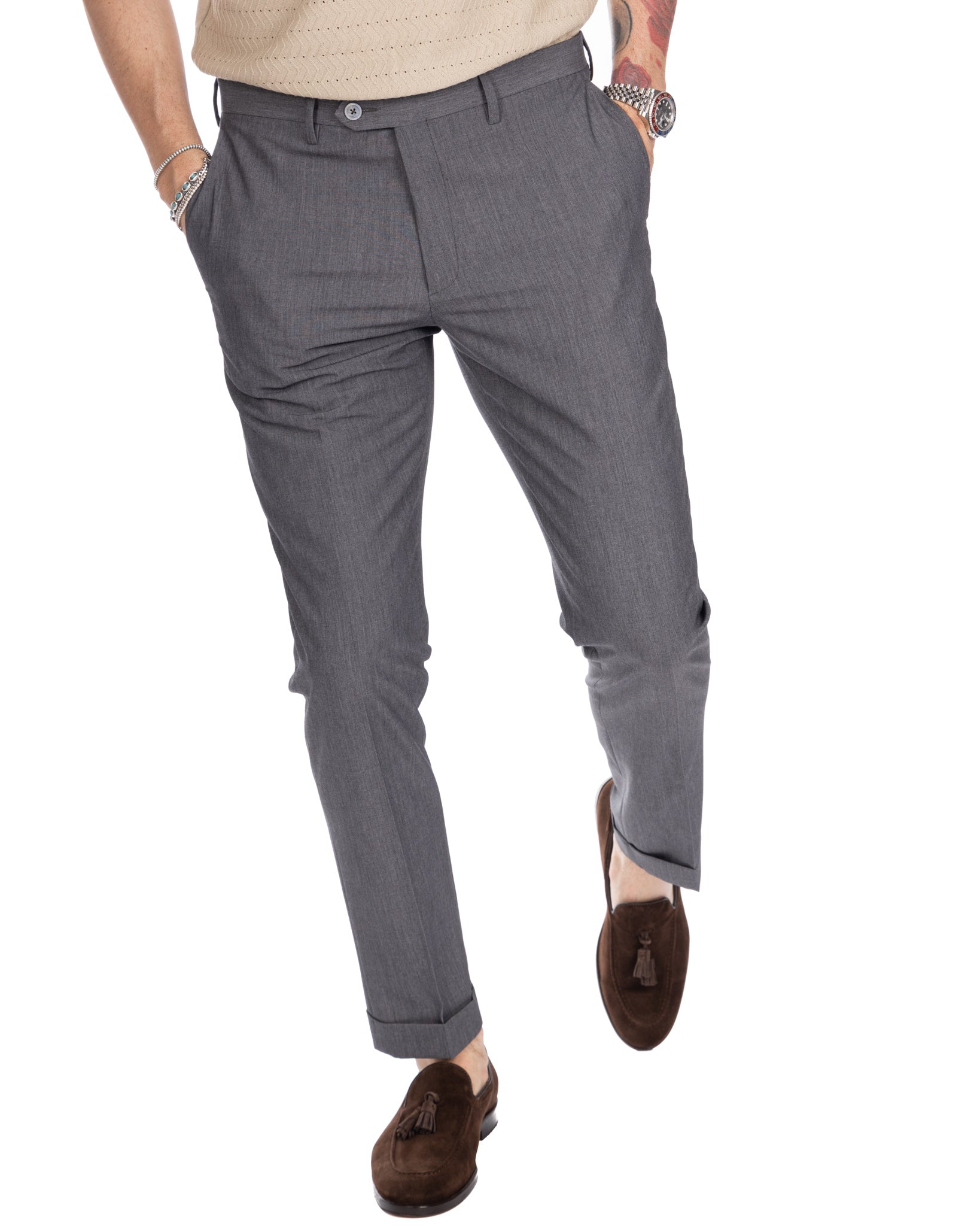 Brema - pantalone basic grigio