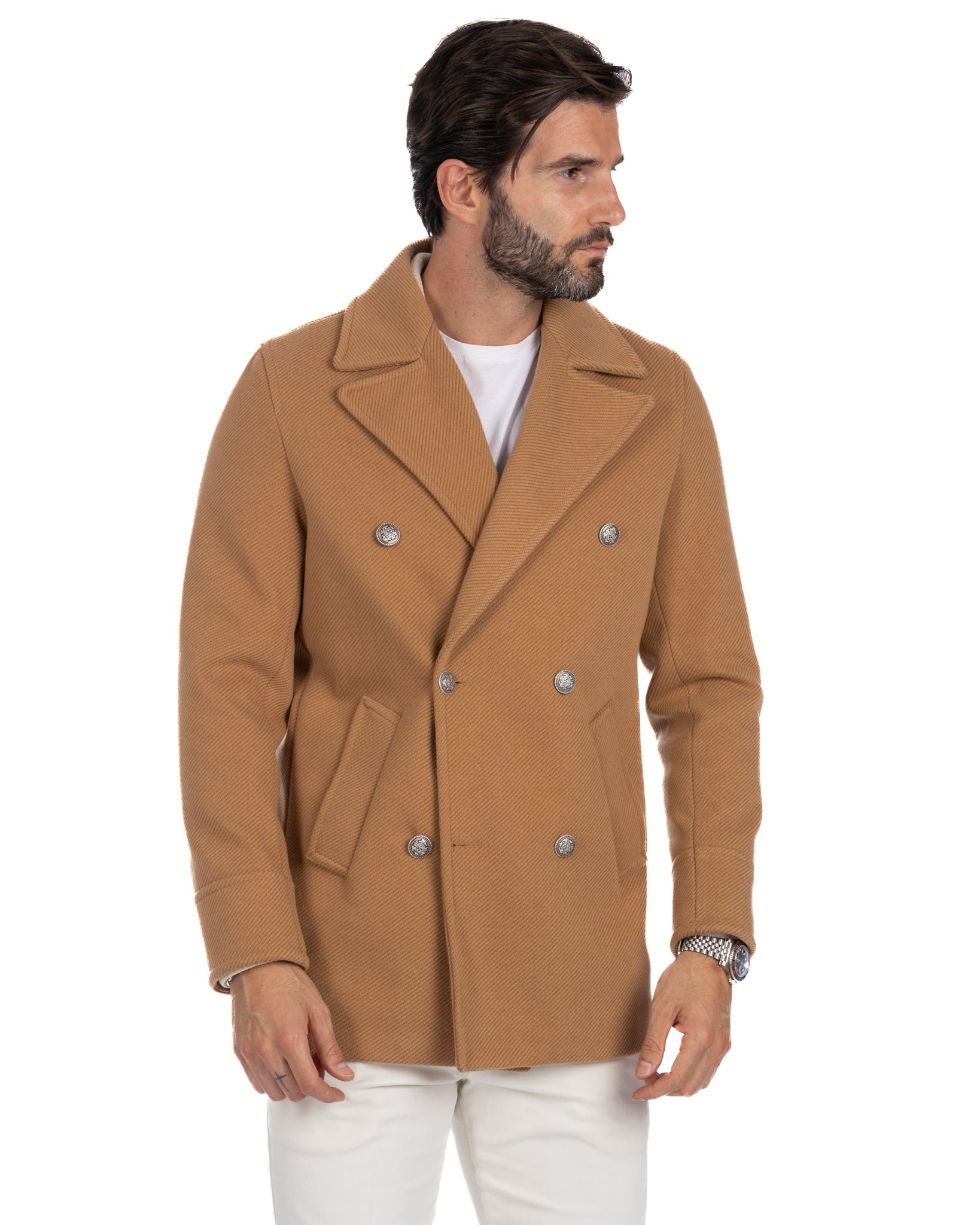 David - cappotto 3/4 beige