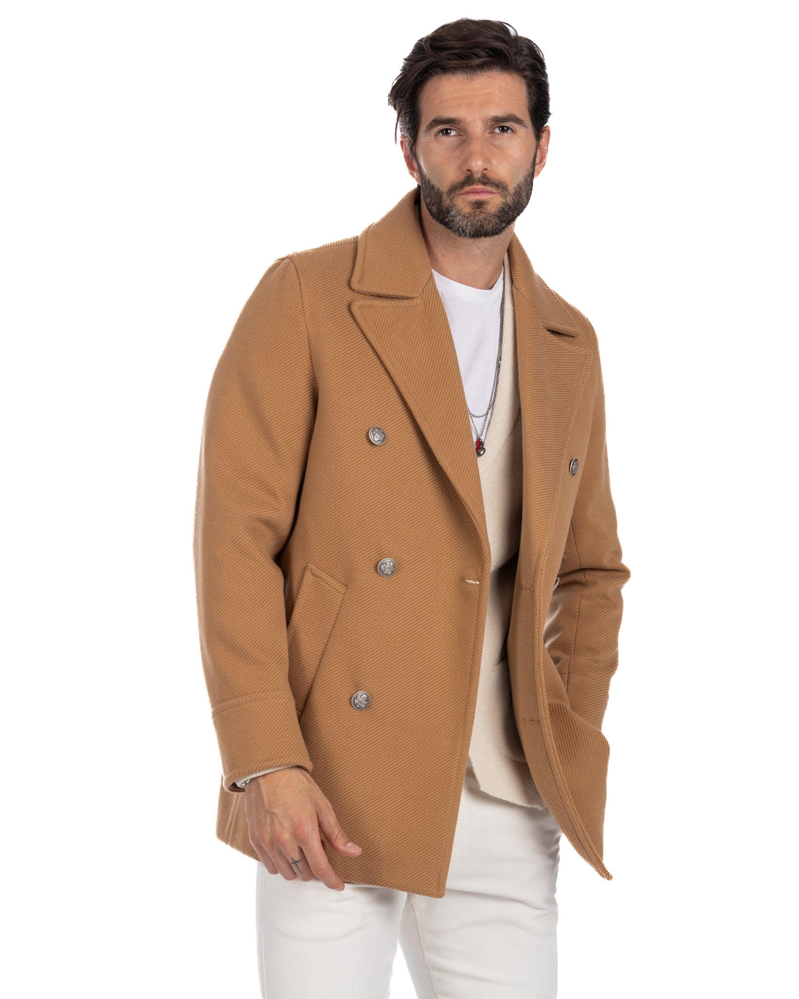 David - cappotto 3/4 beige