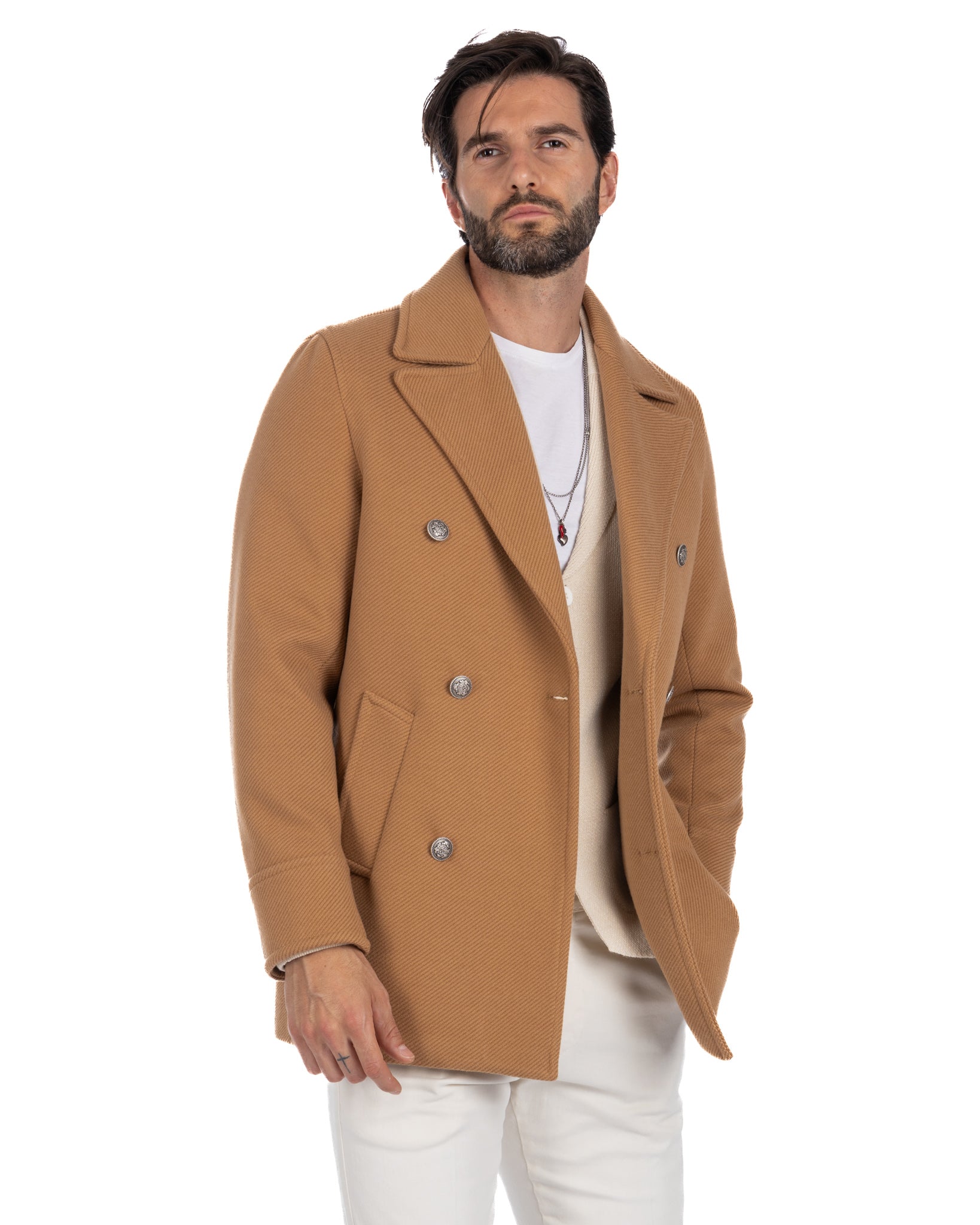 David - cappotto 3/4 beige