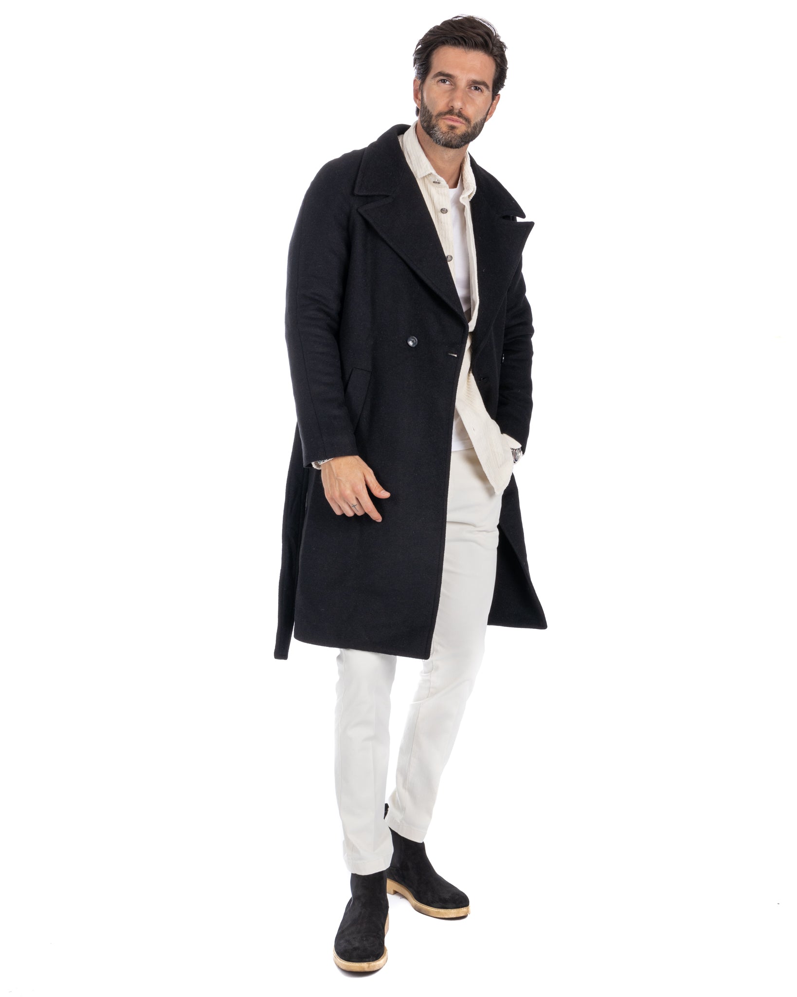 Claude - black dressing gown coat