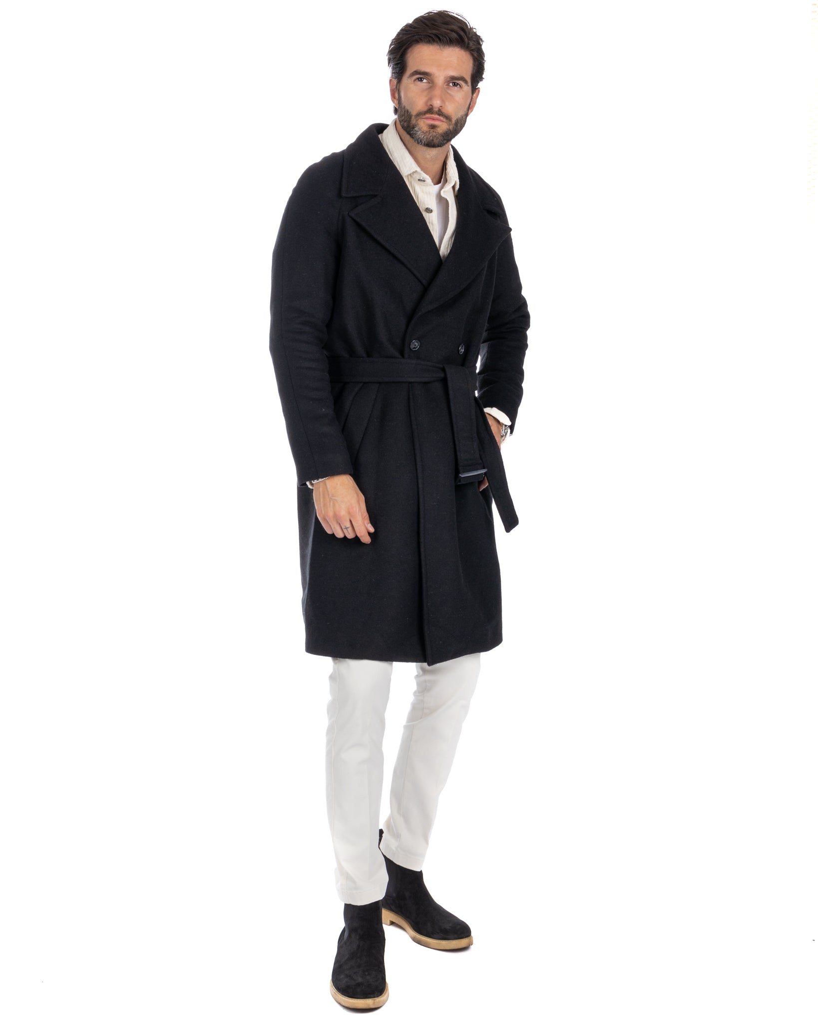 Claude - black dressing gown coat