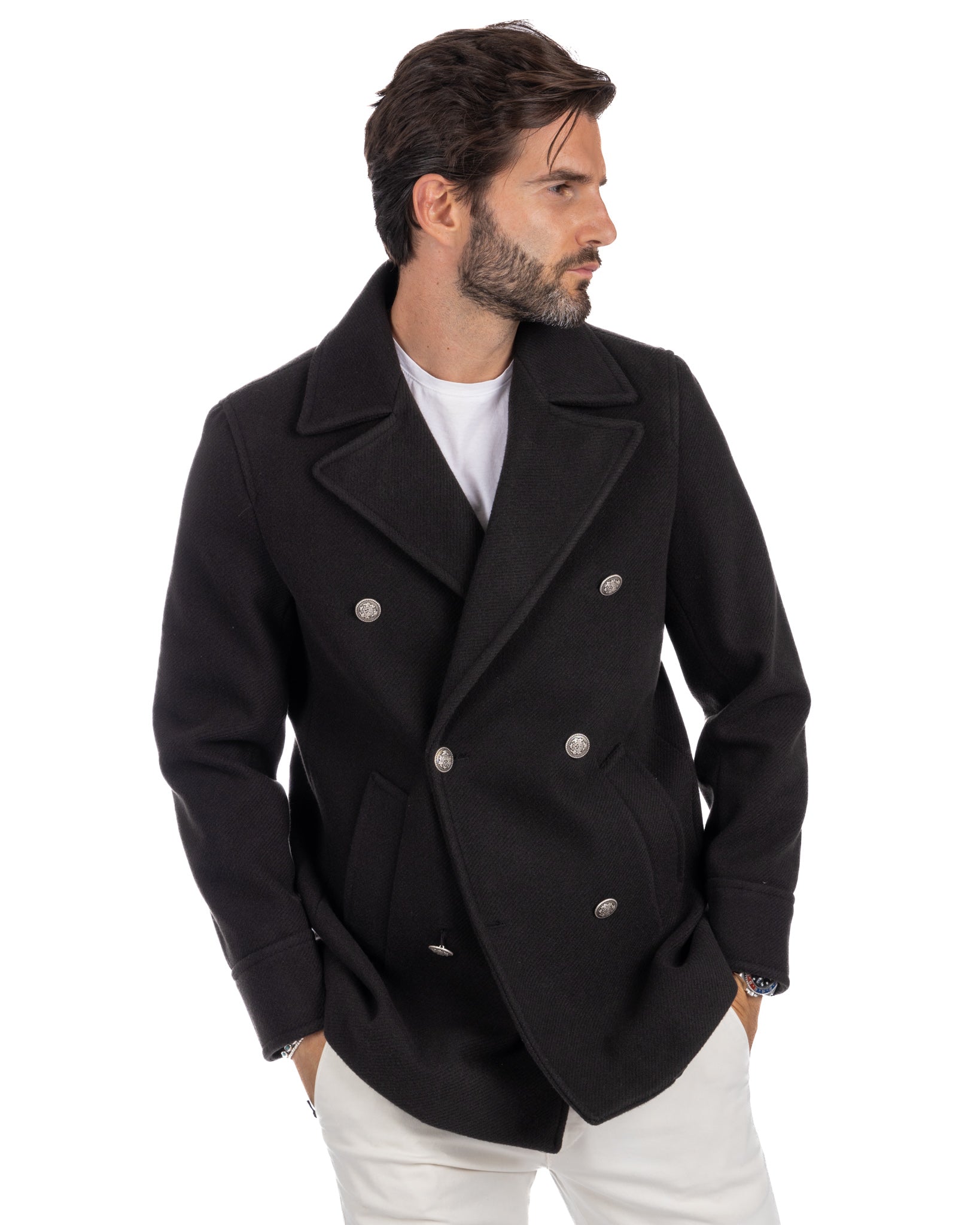 David - cappotto 3/4 nero