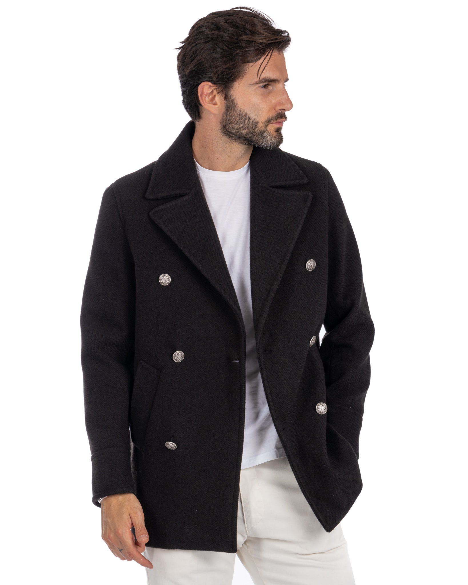 David - cappotto 3/4 nero