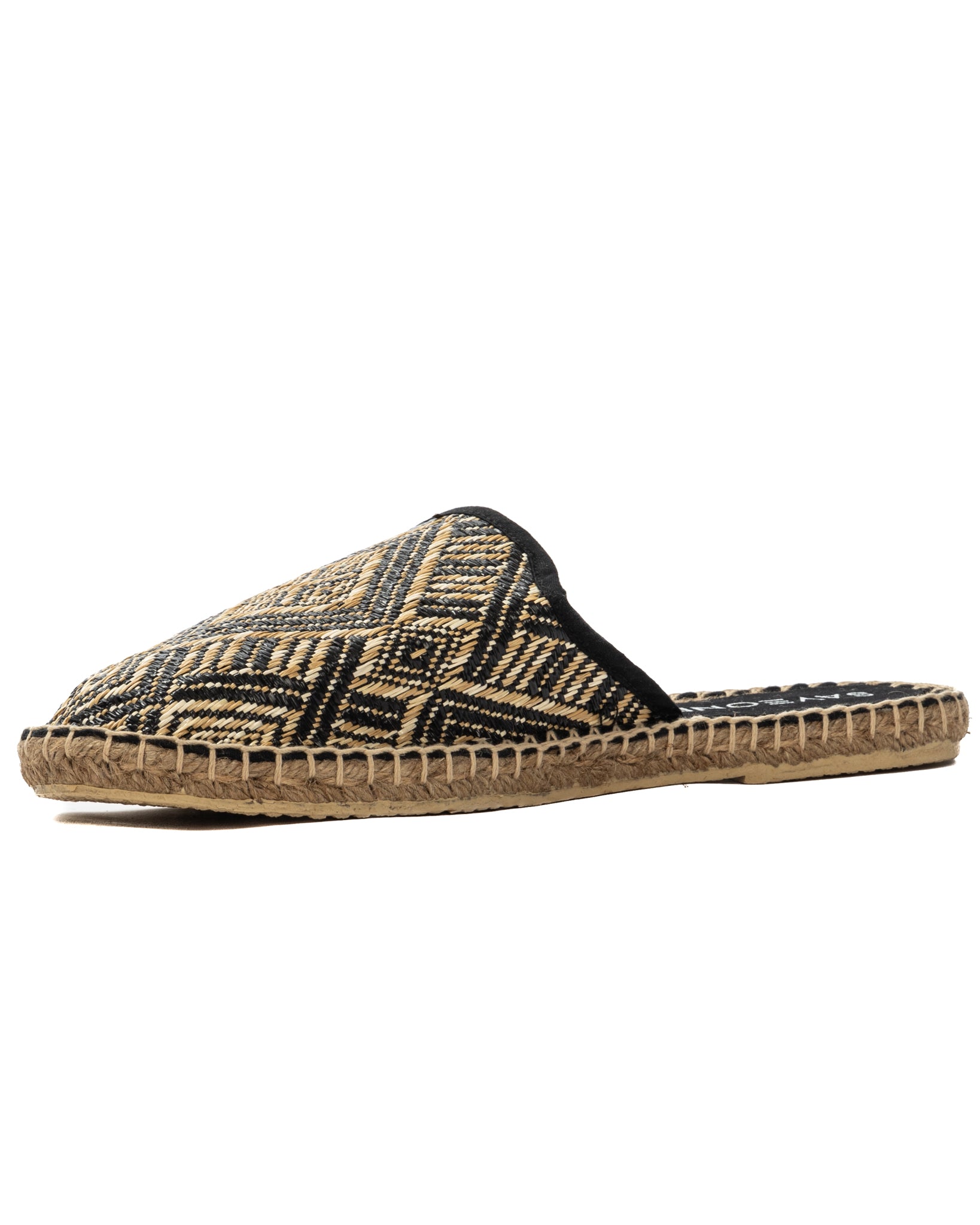 Portofino - black ethnic espadrilles mules