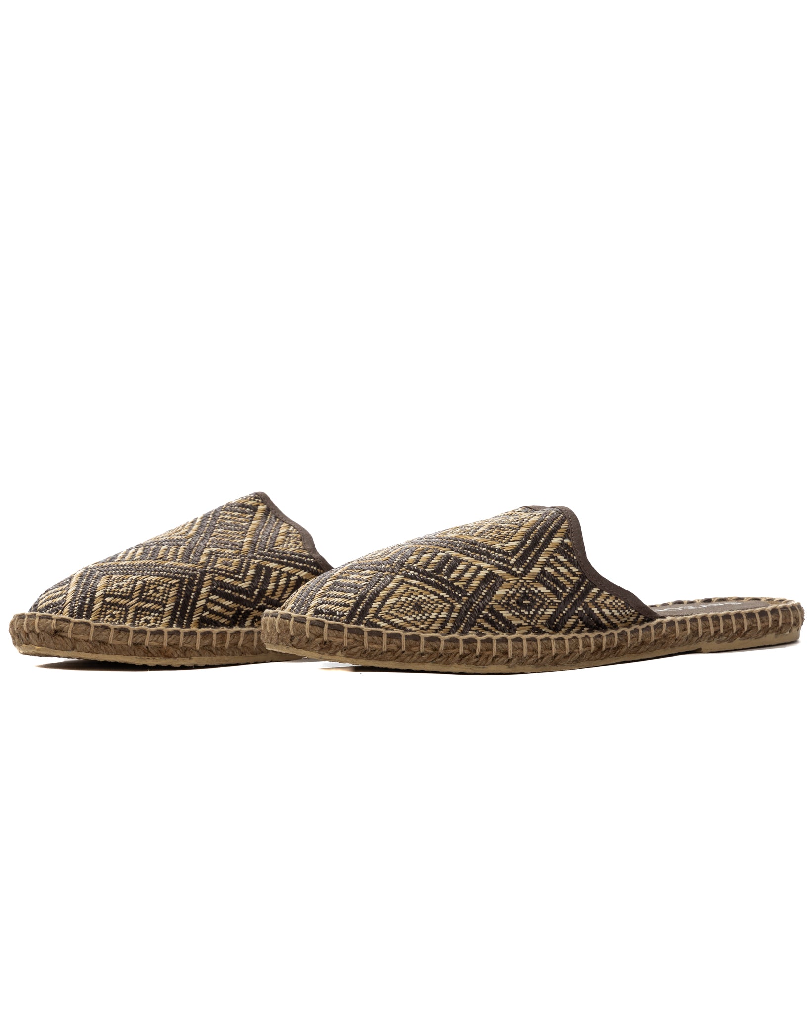 Portofino - dark brown ethnic espadrilles mules